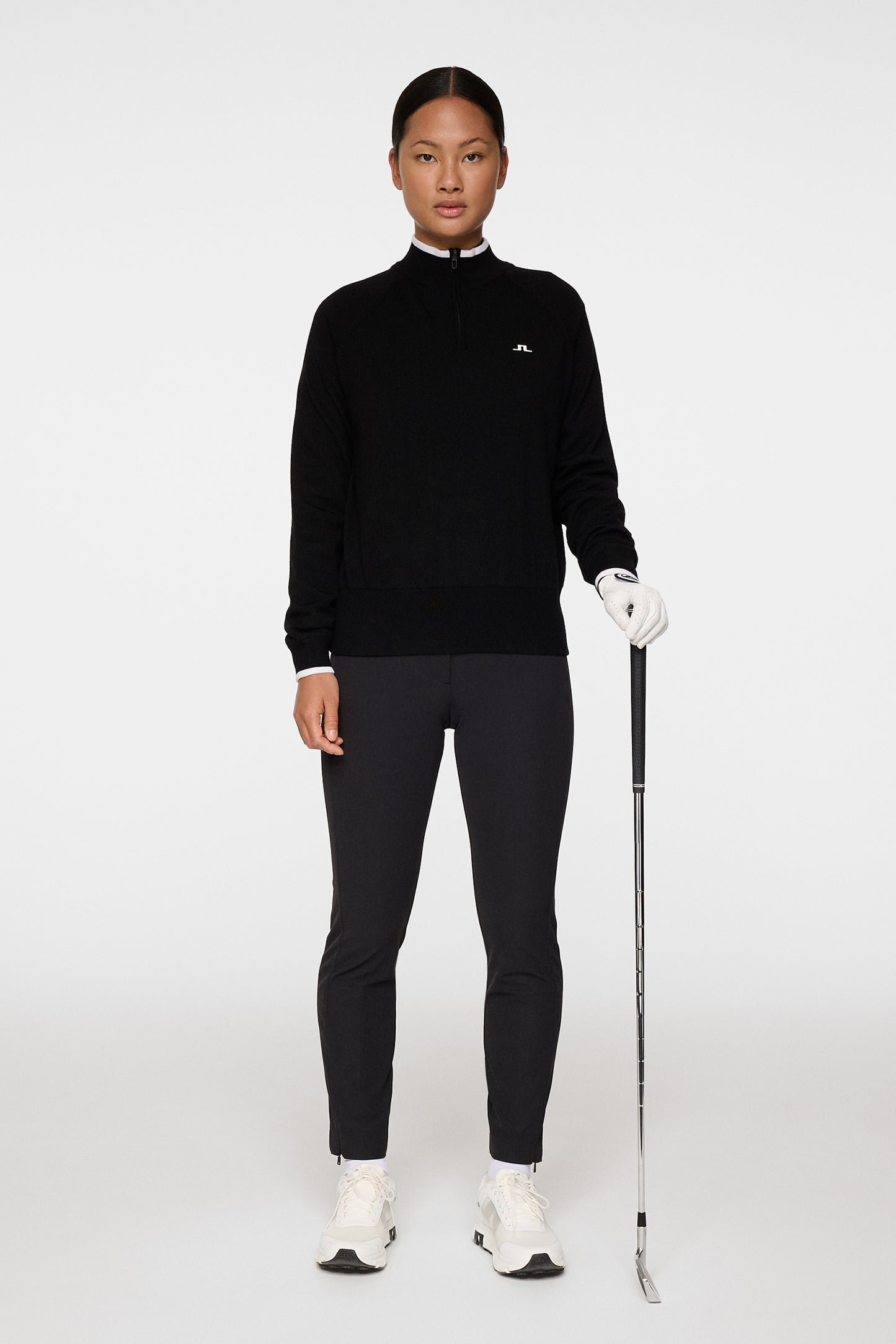 Ruth Windbreaker Sweater in Black by J.Lindeberg