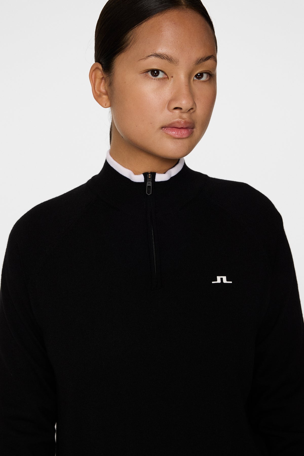 Ruth Windbreaker Sweater in Black by J.Lindeberg