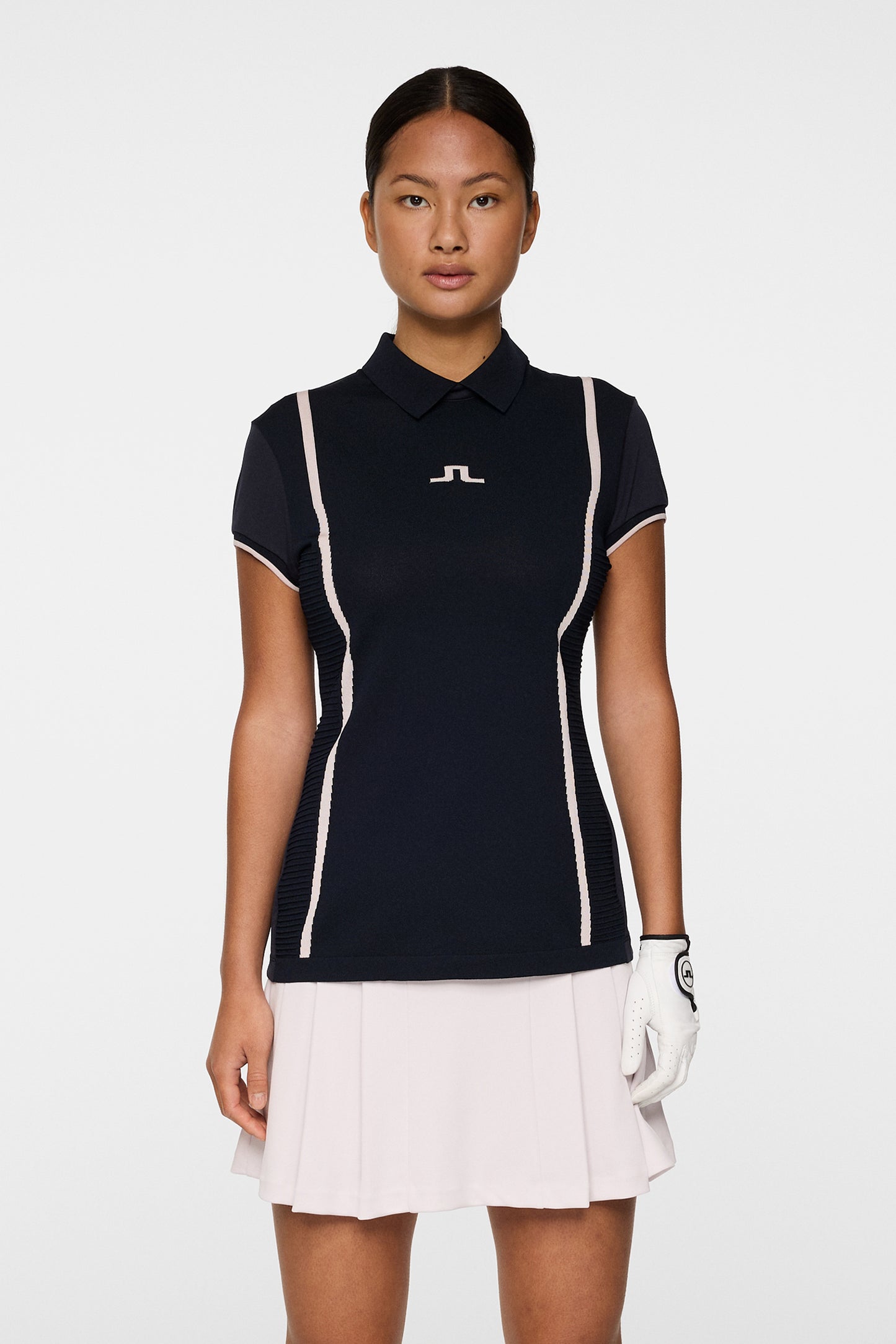 Theodora Hybrid Knit Shirt in JL Navy by J.Lindeberg