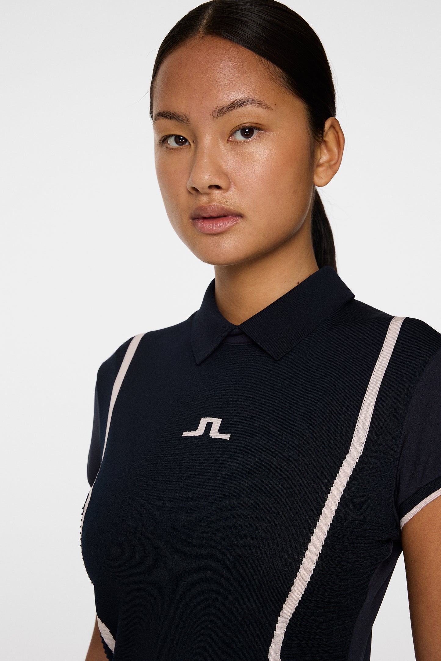 Theodora Hybrid Knit Shirt in JL Navy by J.Lindeberg