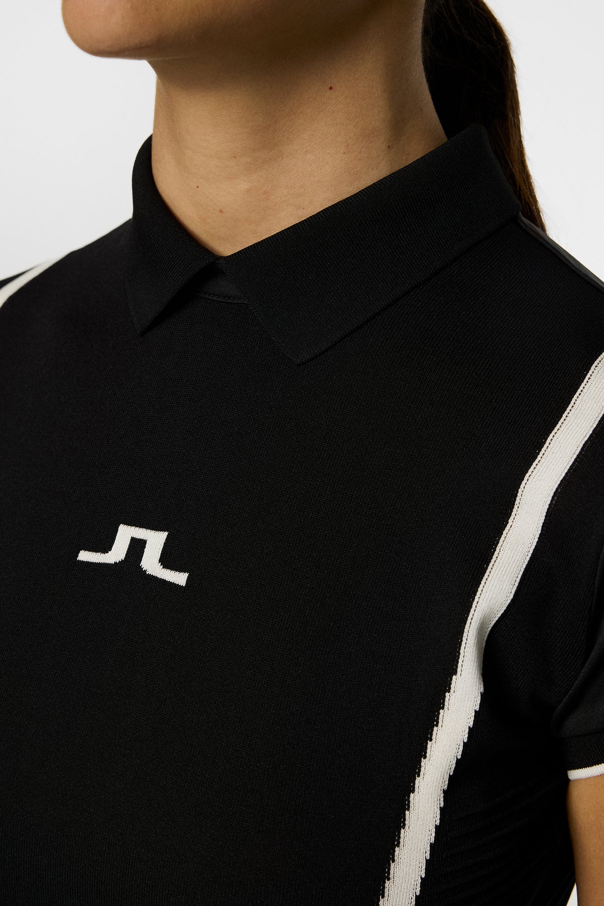 Theodora Hybrid Knit Shirt in Black by J.Lindeberg