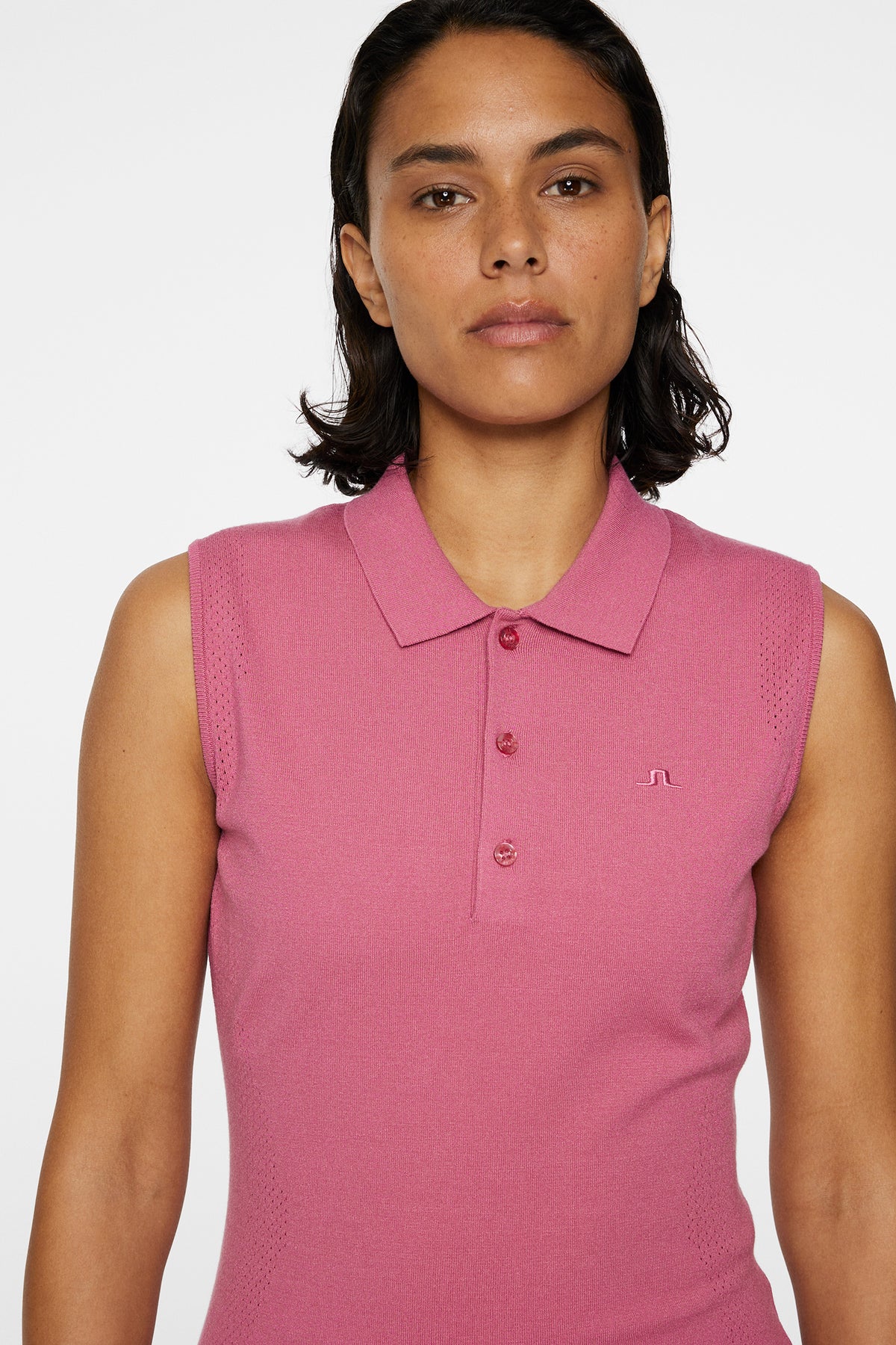Tanja Sleeveless Polo Shirt in Rose Wine by J.Lindeberg