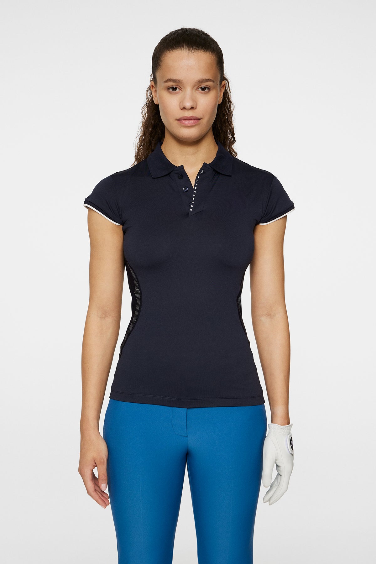 Ana Hybrid Knit Polo Shirt in JL Navy by J.Lindeberg
