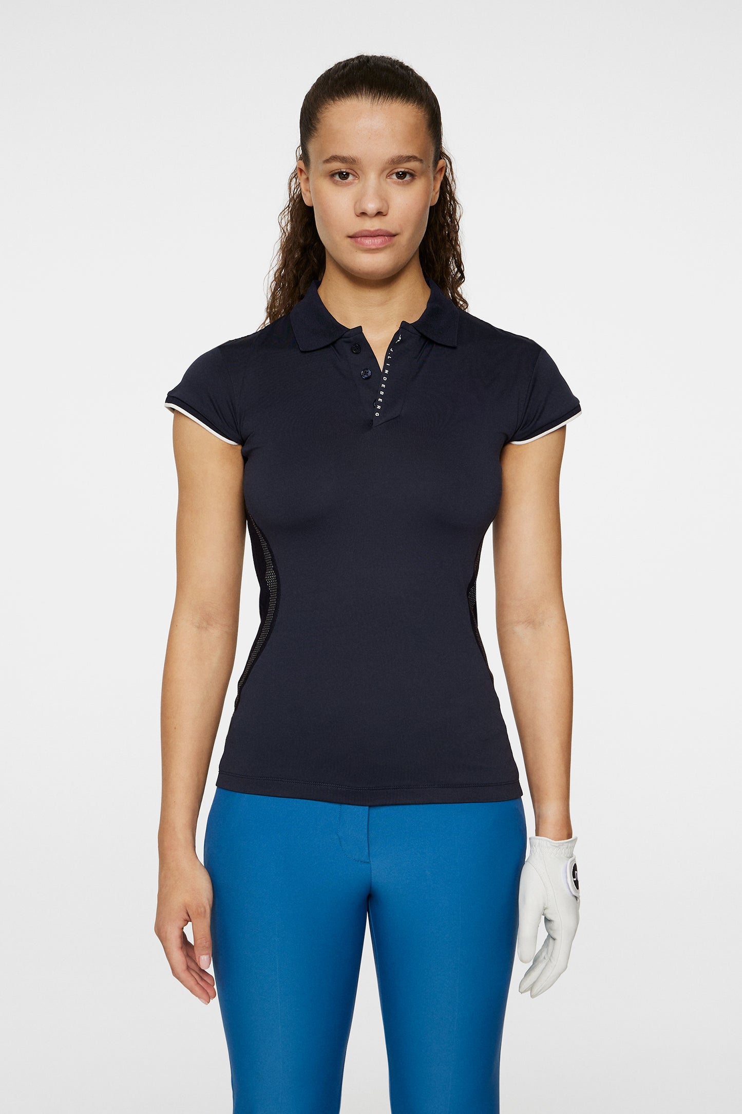 Ana Hybrid Knit Polo Shirt in JL Navy by J.Lindeberg