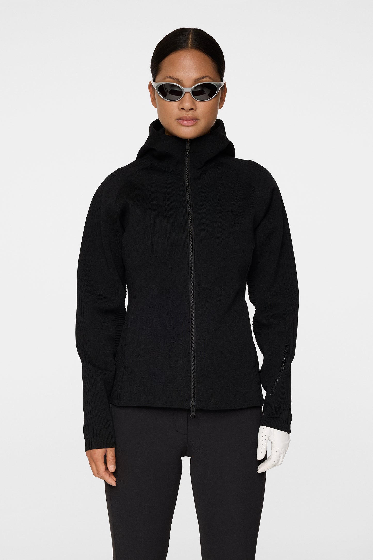 Solarcore Knit Zip Sweater in Black by J.Lindeberg