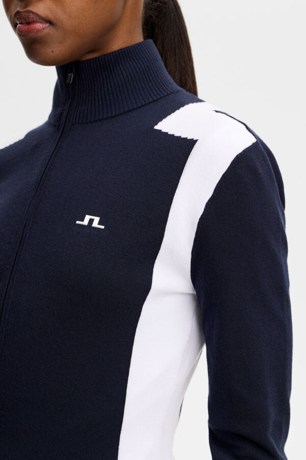 Bianca Knitted Zip Sweater / JL Navy