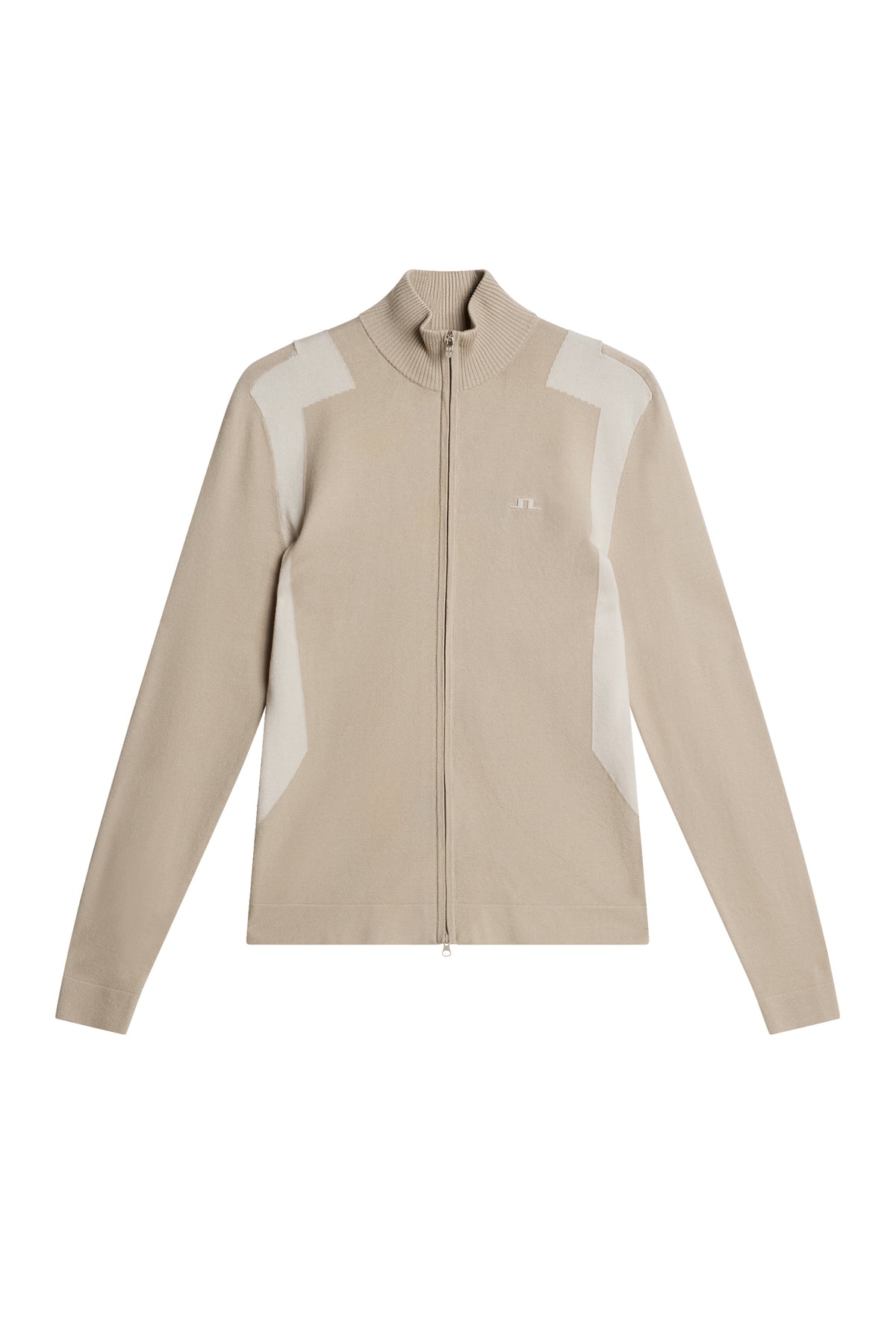 Bianca Knitted Zip Sweater in Island Fossil by J.Lindeberg