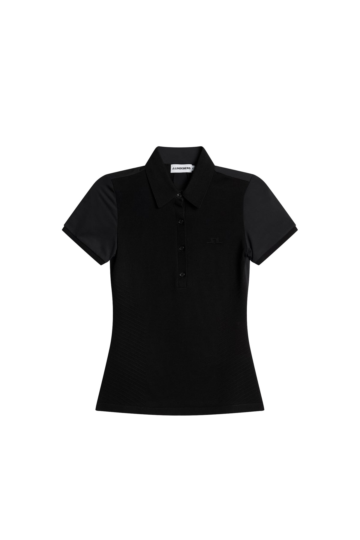 Kailey Hybrid Knit Polo Shirt in Black by J.Lindeberg