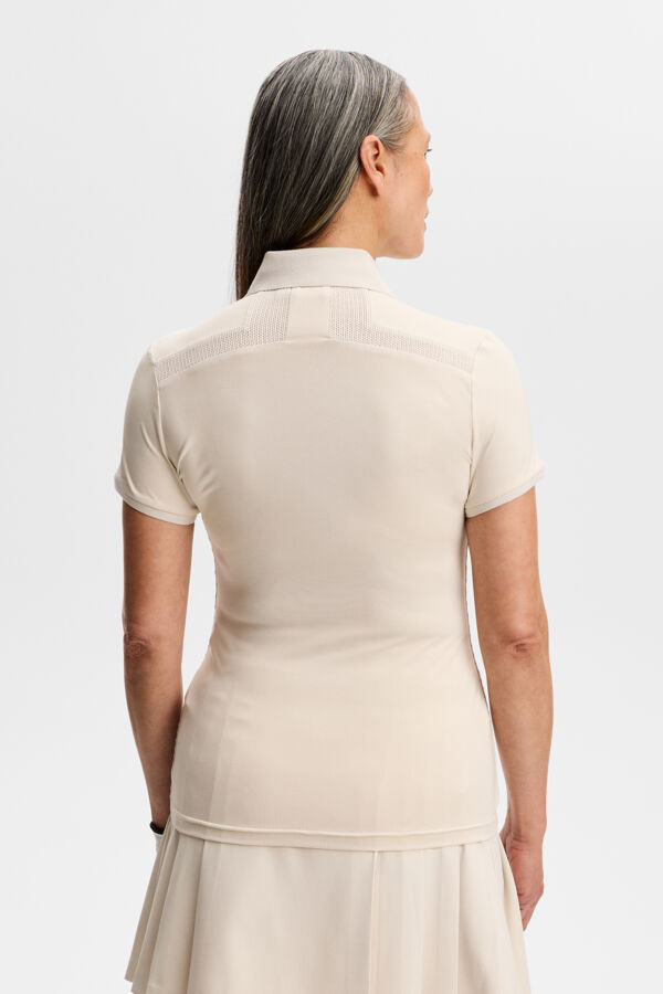 Kailey Hybrid Knit Polo Shirt / Moonbeam