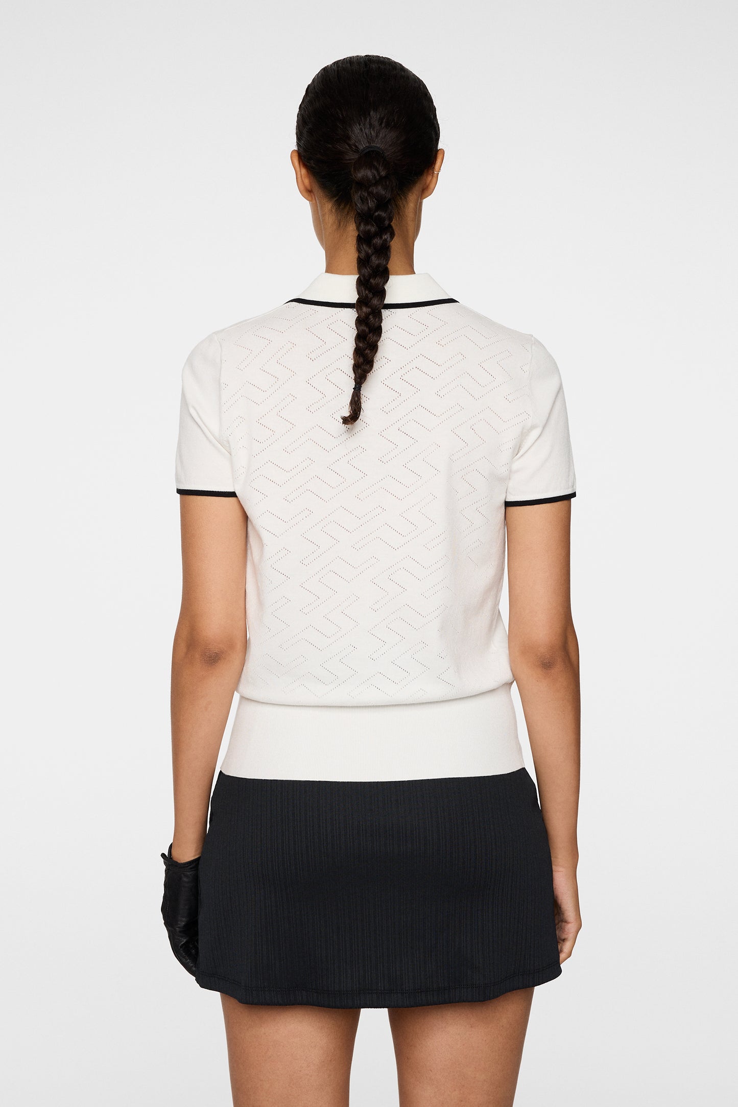 Malva Knitted Polo Shirt in White by J.Lindeberg
