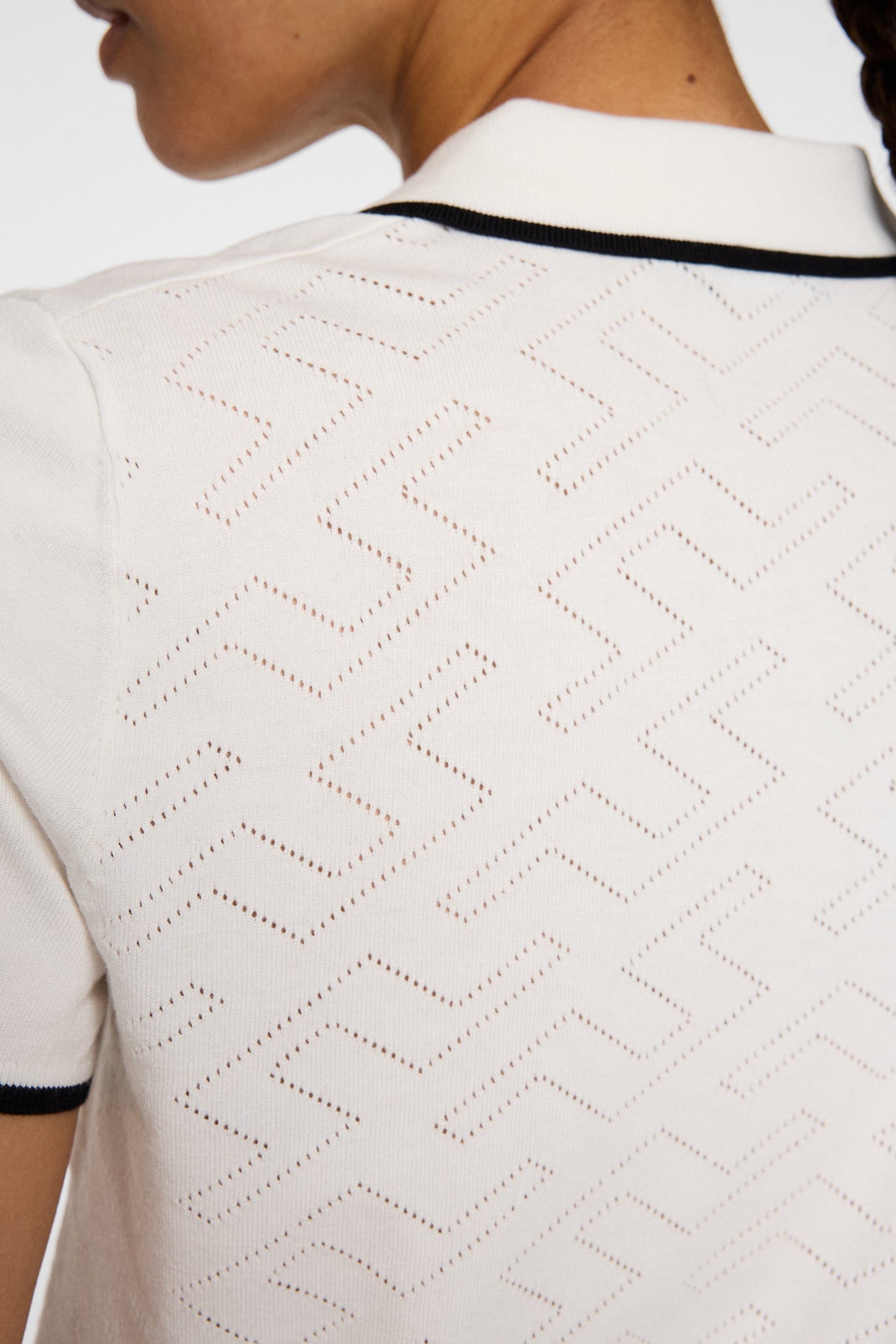 Malva Knitted Polo Shirt in White by J.Lindeberg