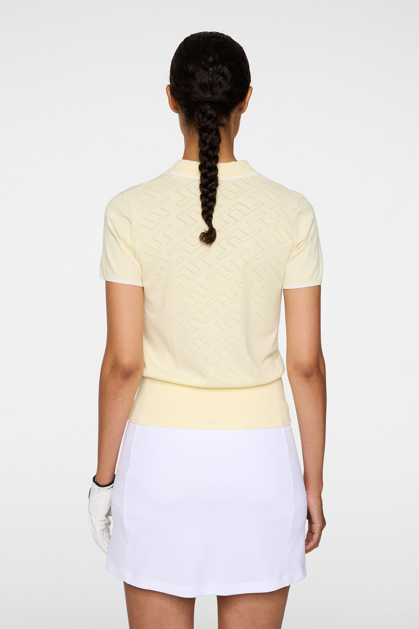 Malva Knitted Polo Shirt in Lemon Icing by J.Lindeberg