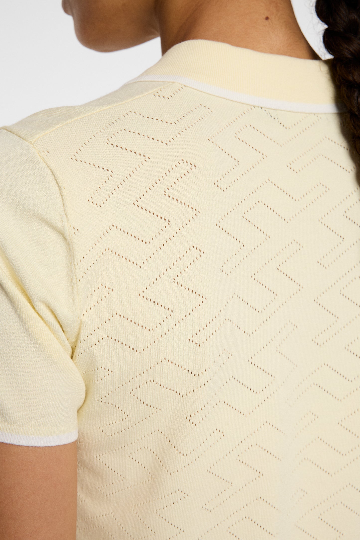 Malva Knitted Polo Shirt in Lemon Icing by J.Lindeberg