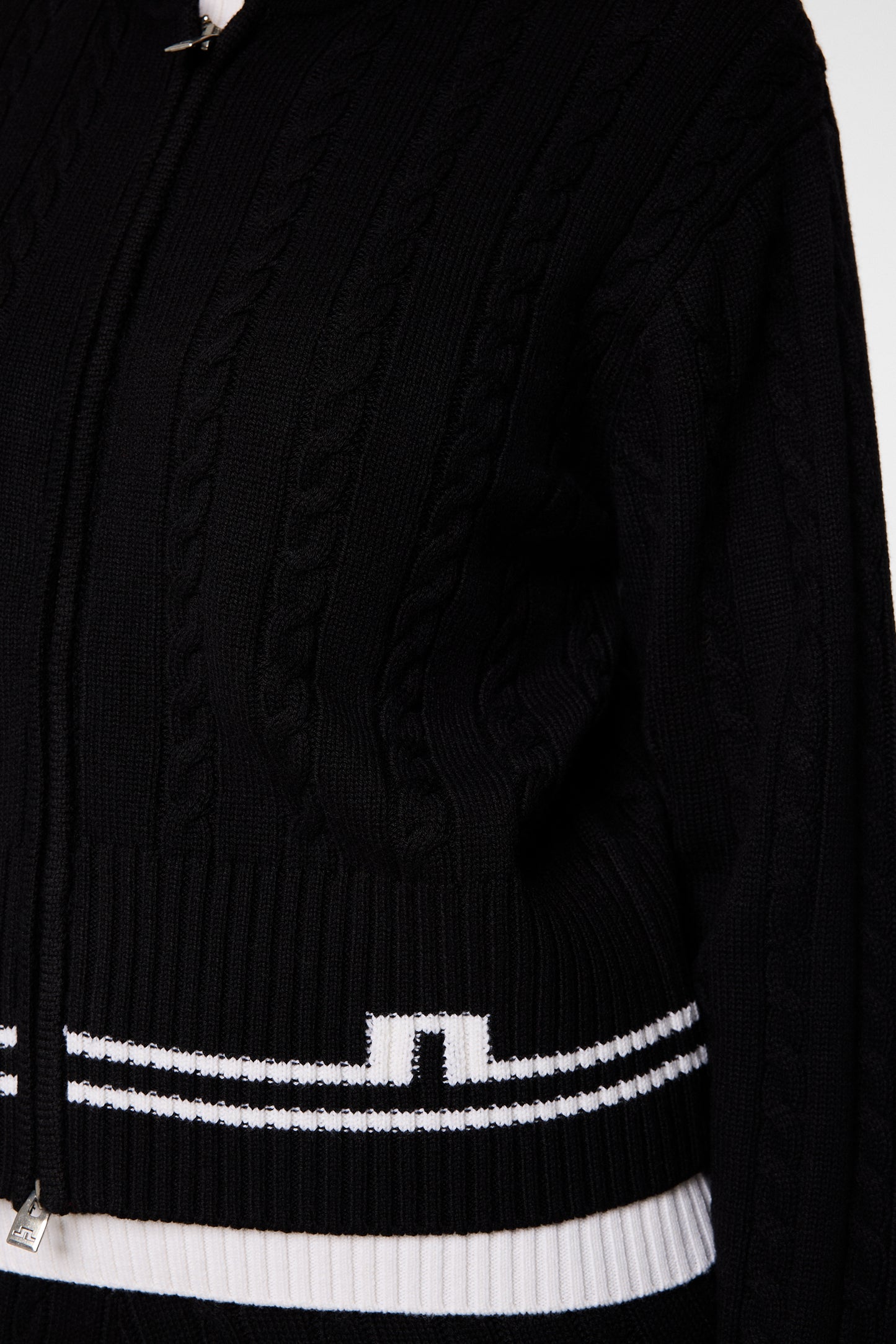 Camilla Cable Knit Wool Hood in Black by J.Lindeberg