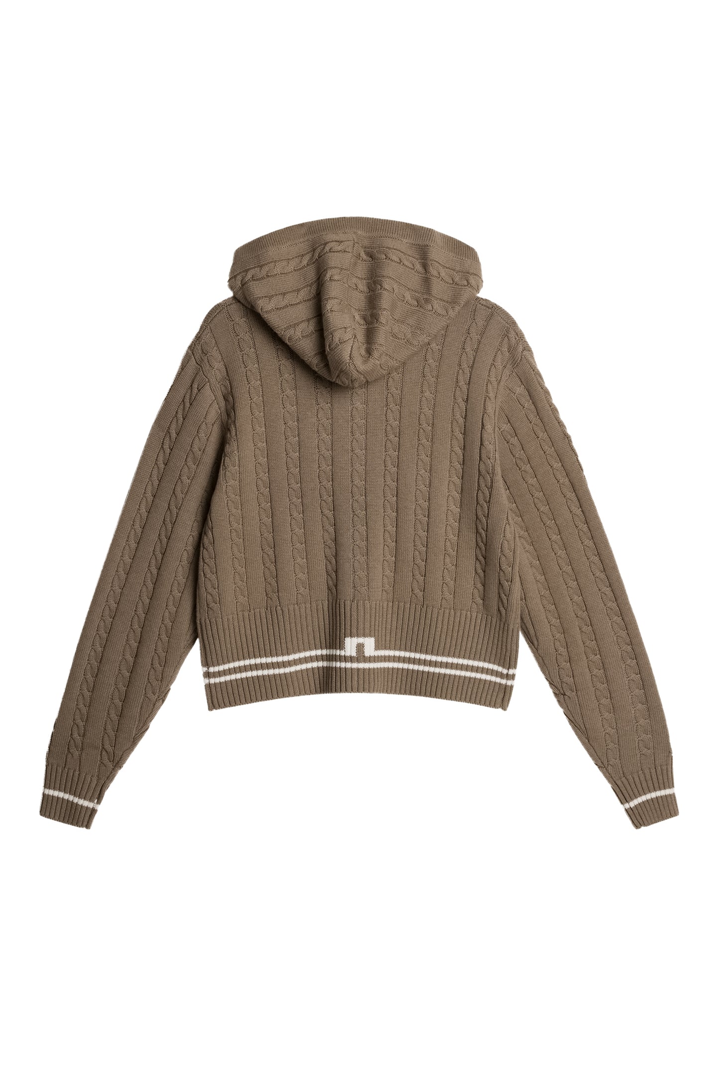 Camilla Cable Knit Wool Hood in Brindle by J.Lindeberg
