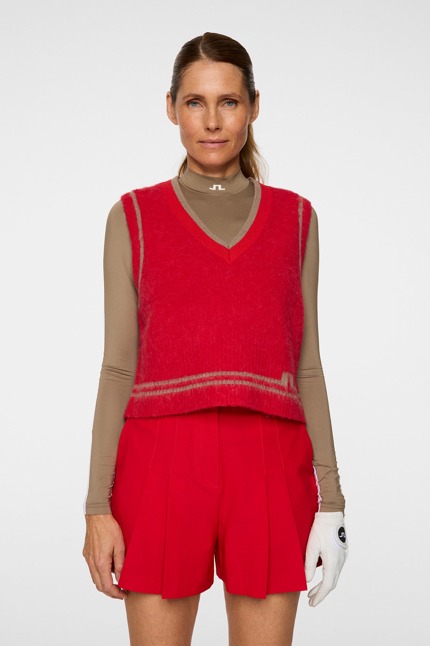 Noelle Knitted Vest in Barbados Cherry by J.Lindeberg
