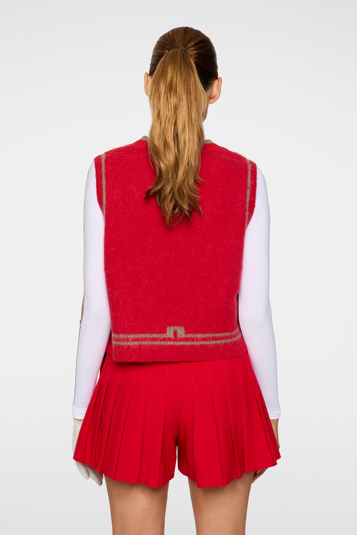 Noelle Knitted Vest in Barbados Cherry by J.Lindeberg