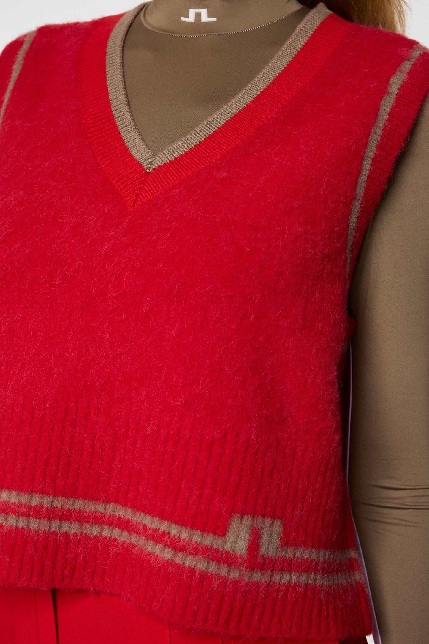Noelle Knitted Vest in Barbados Cherry by J.Lindeberg