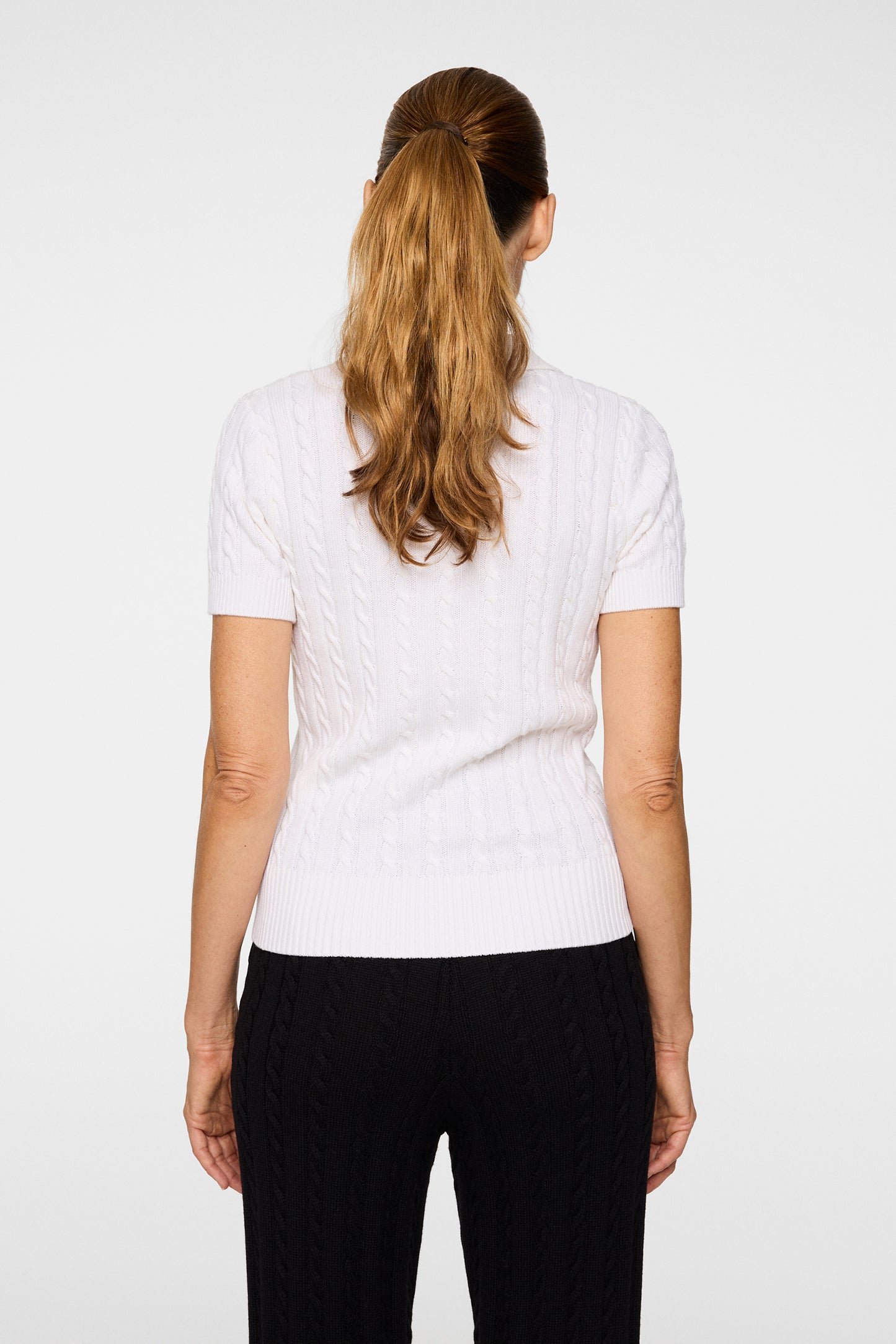 Kinsley Cable Knit Wool Shirt in White by J.Lindeberg