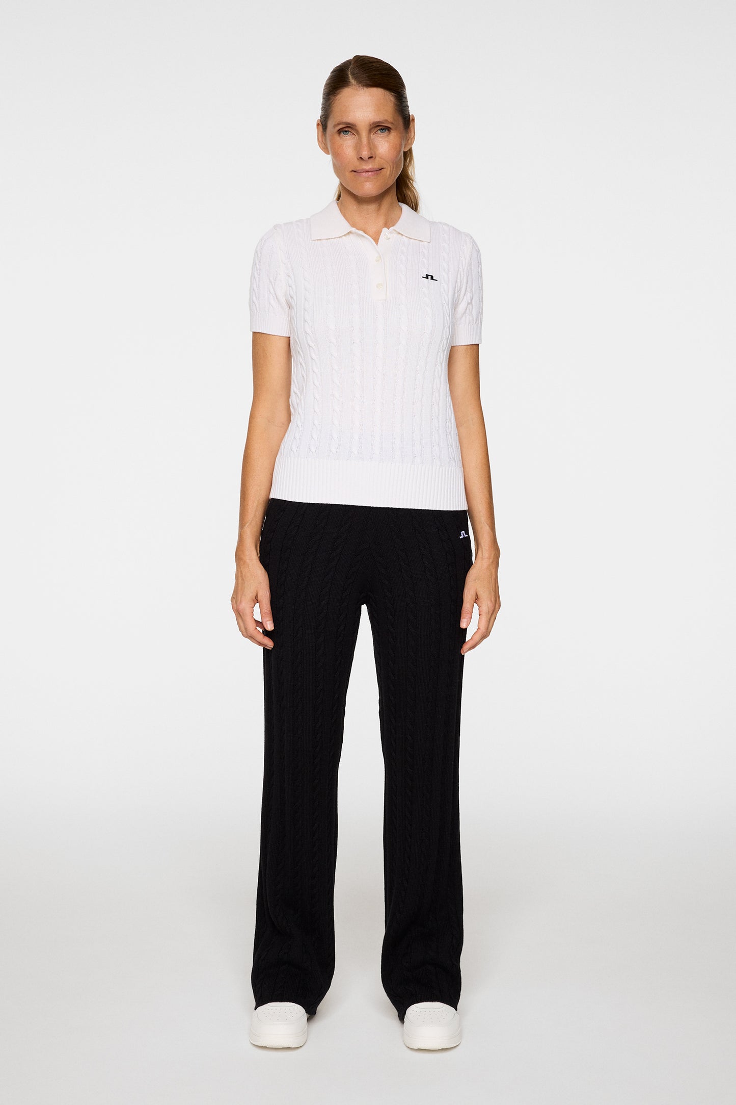 Kinsley Cable Knit Wool Shirt in White by J.Lindeberg