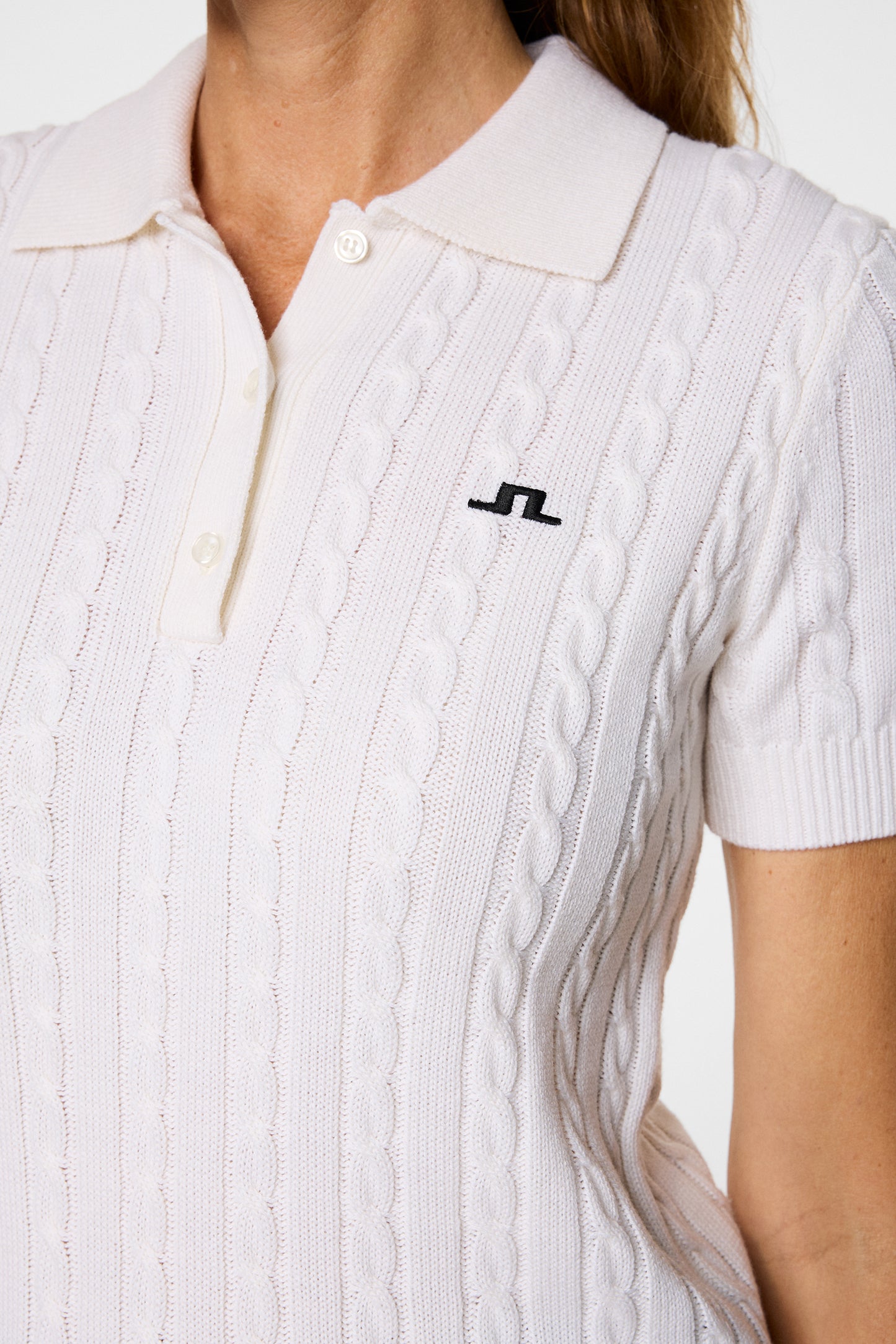Kinsley Cable Knit Wool Shirt in White by J.Lindeberg