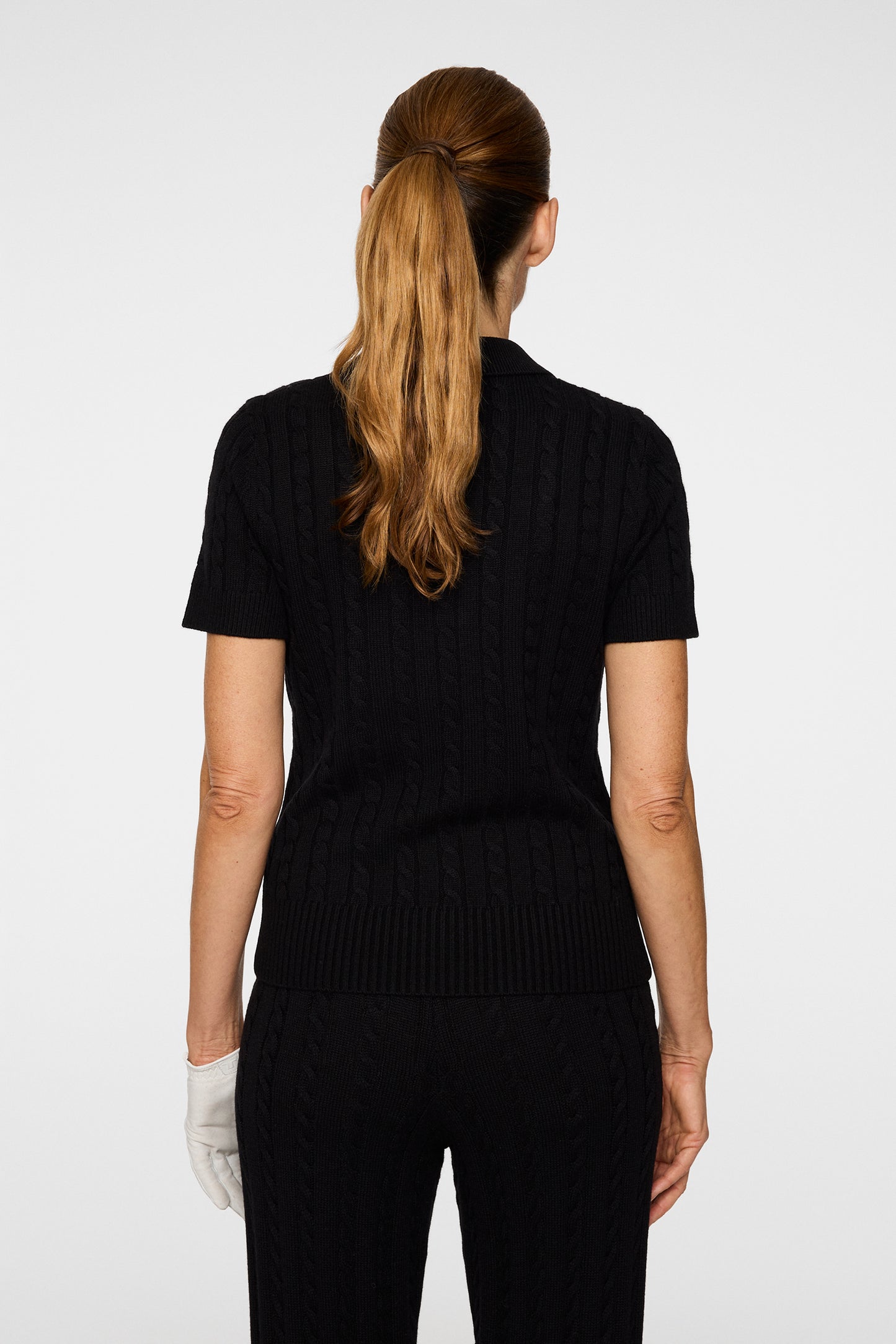 Kinsley Cable Knit Wool Shirt in Black by J.Lindeberg