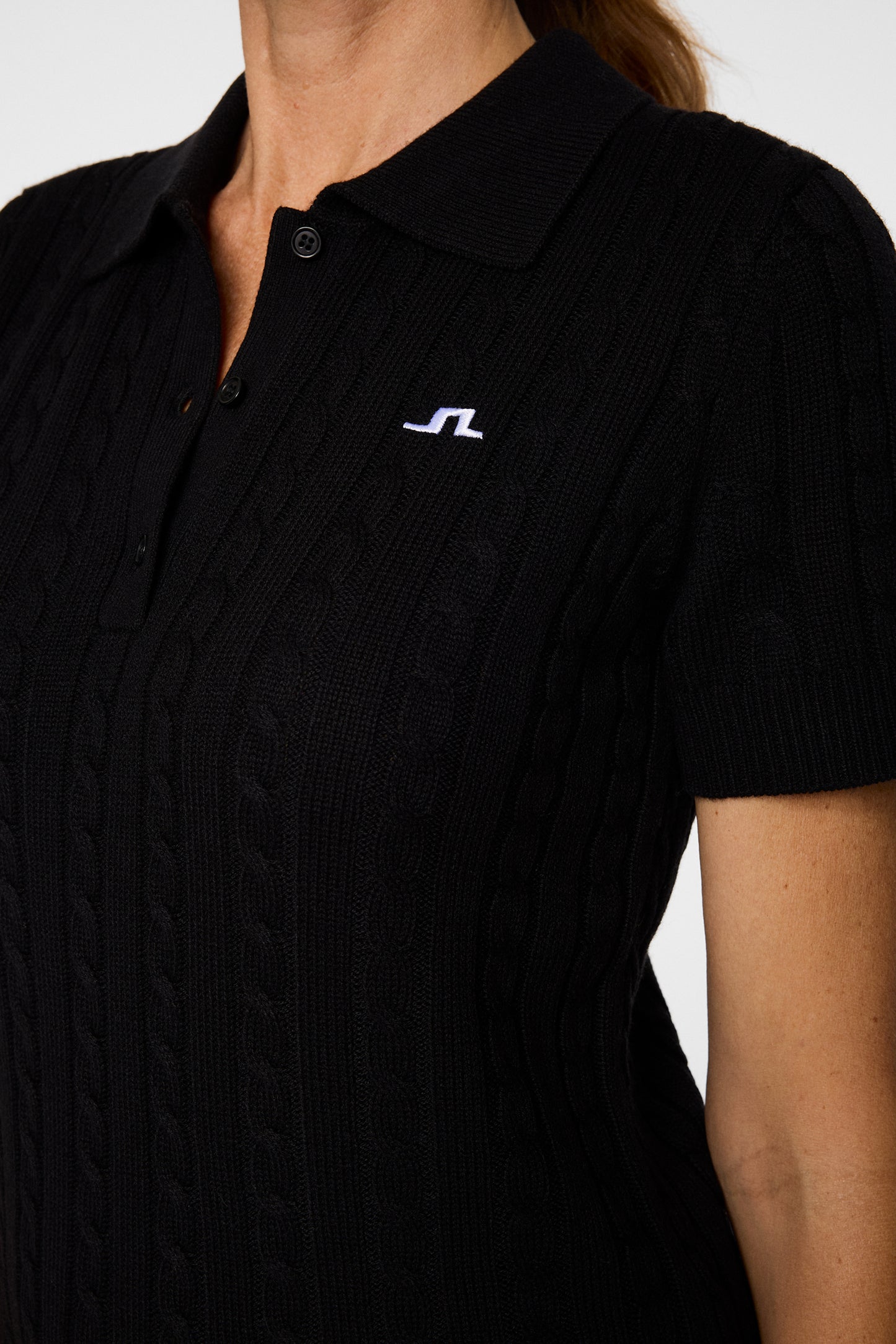 Kinsley Cable Knit Wool Shirt in Black by J.Lindeberg