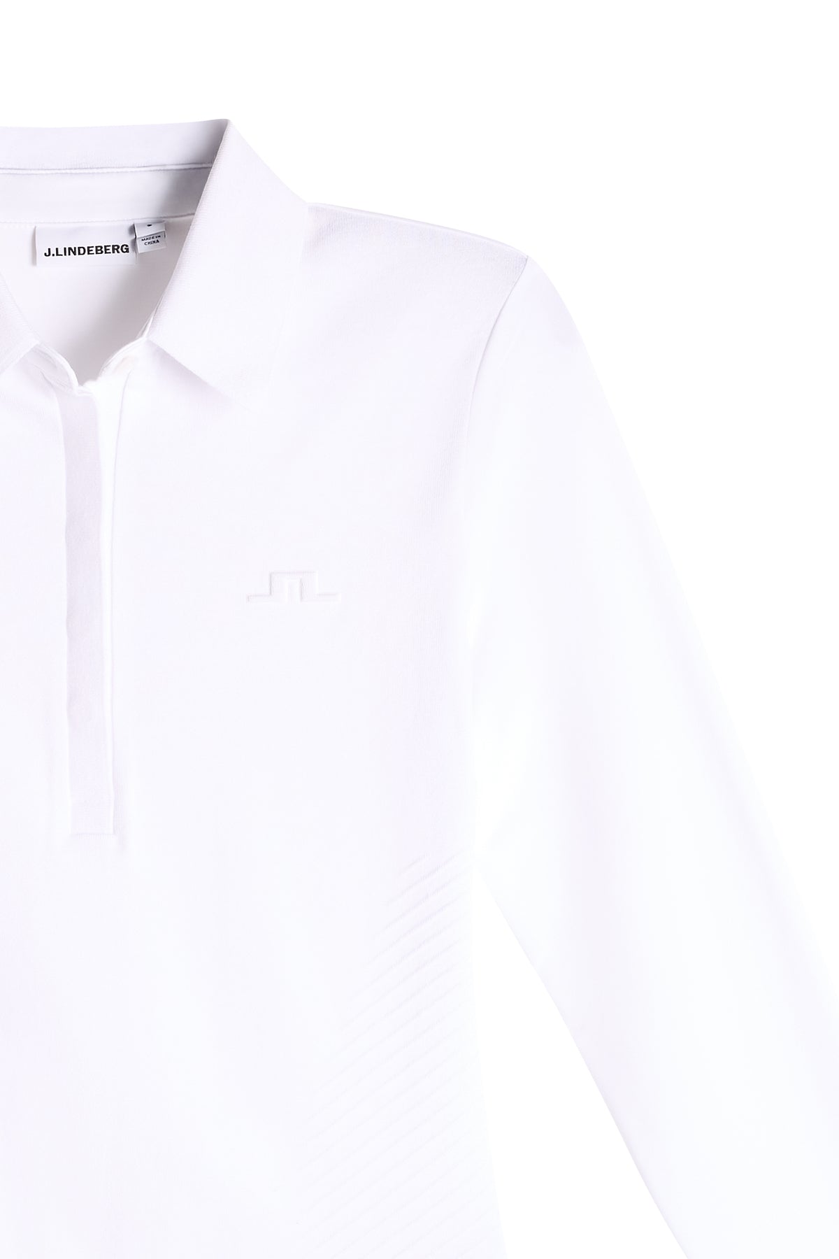 Kailey LS Hybrid Knit Polo in White by J.Lindeberg