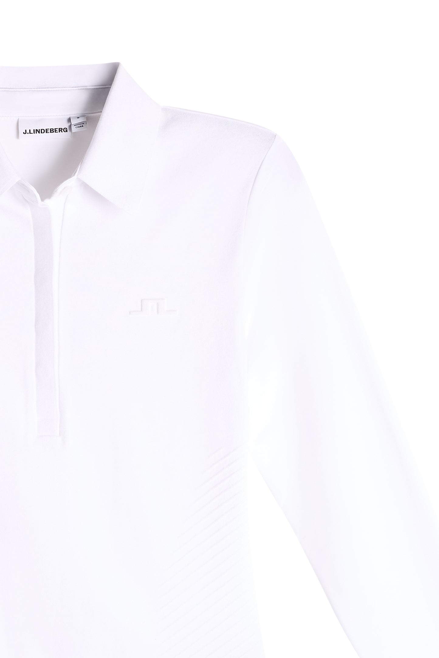 Kailey LS Hybrid Knit Polo in White by J.Lindeberg