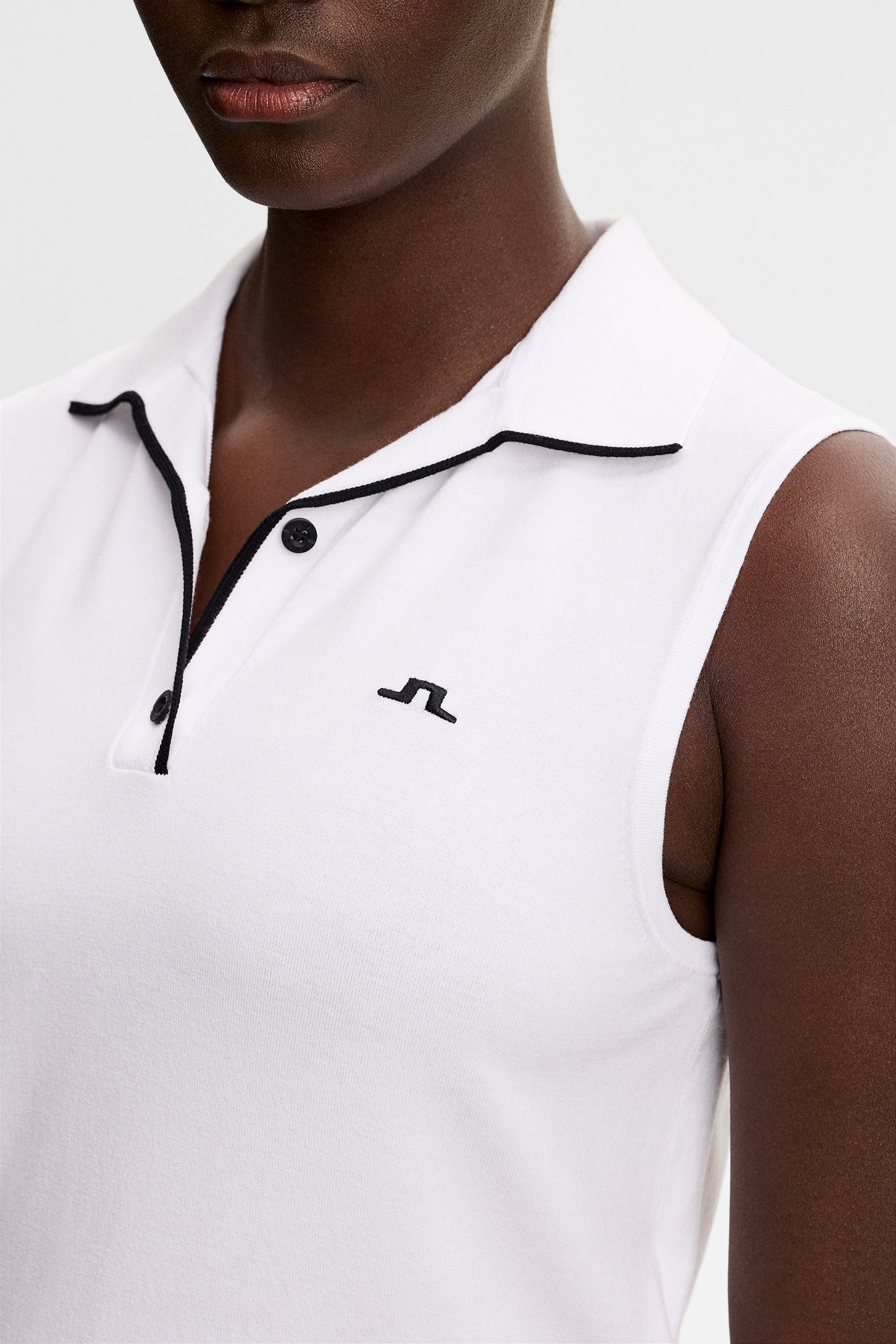 30Y Becca Knit Polo in White by J.Lindeberg