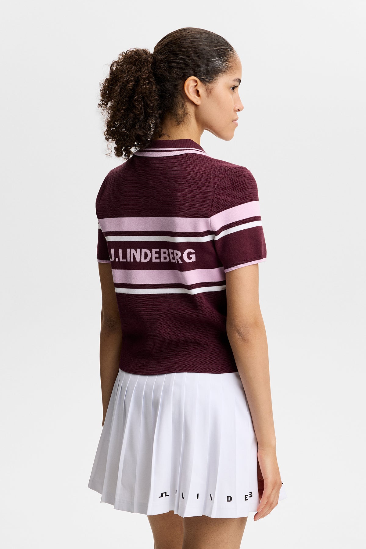Athena Knit Polo in Winetasting by J.Lindeberg