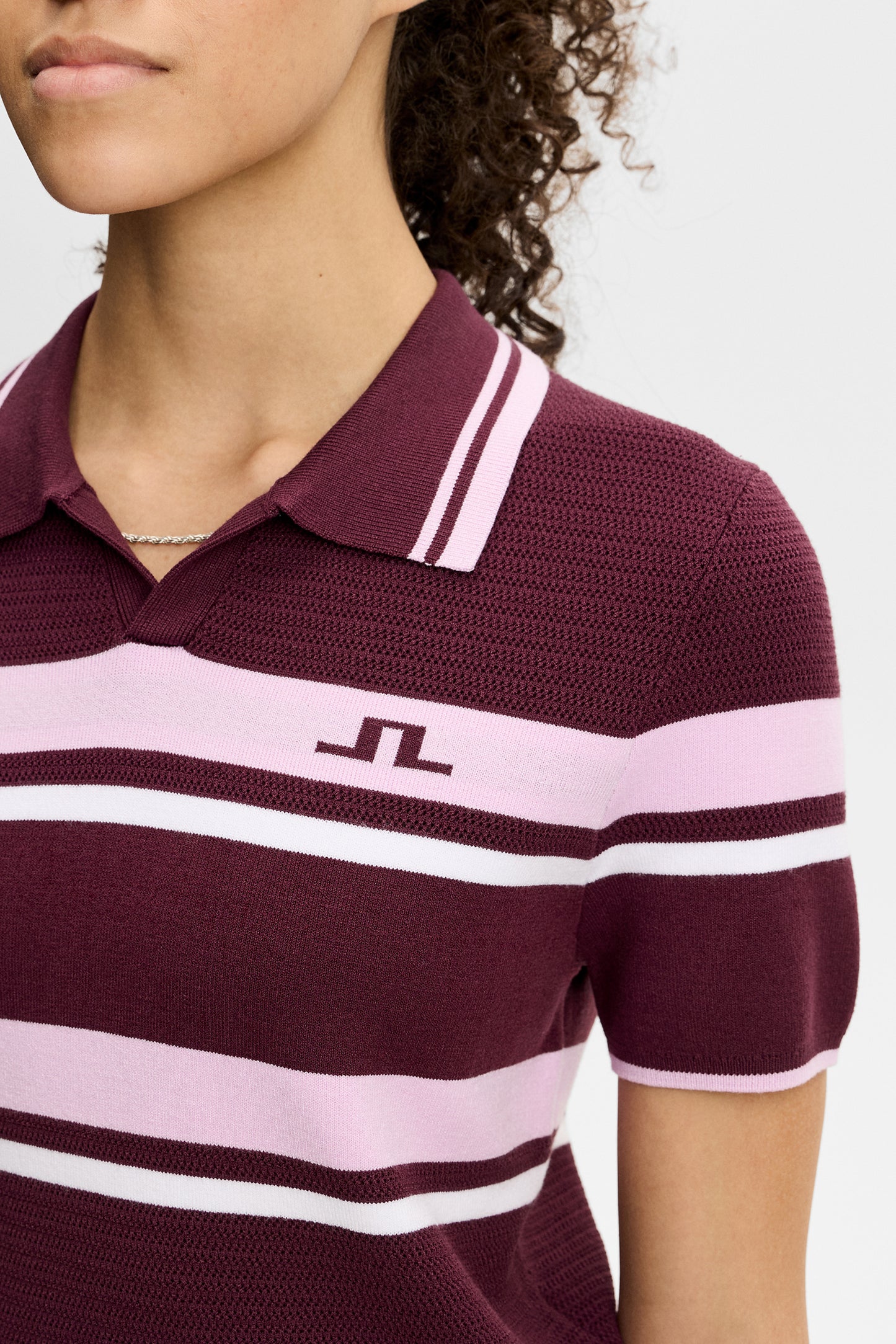 Athena Knit Polo in Winetasting by J.Lindeberg
