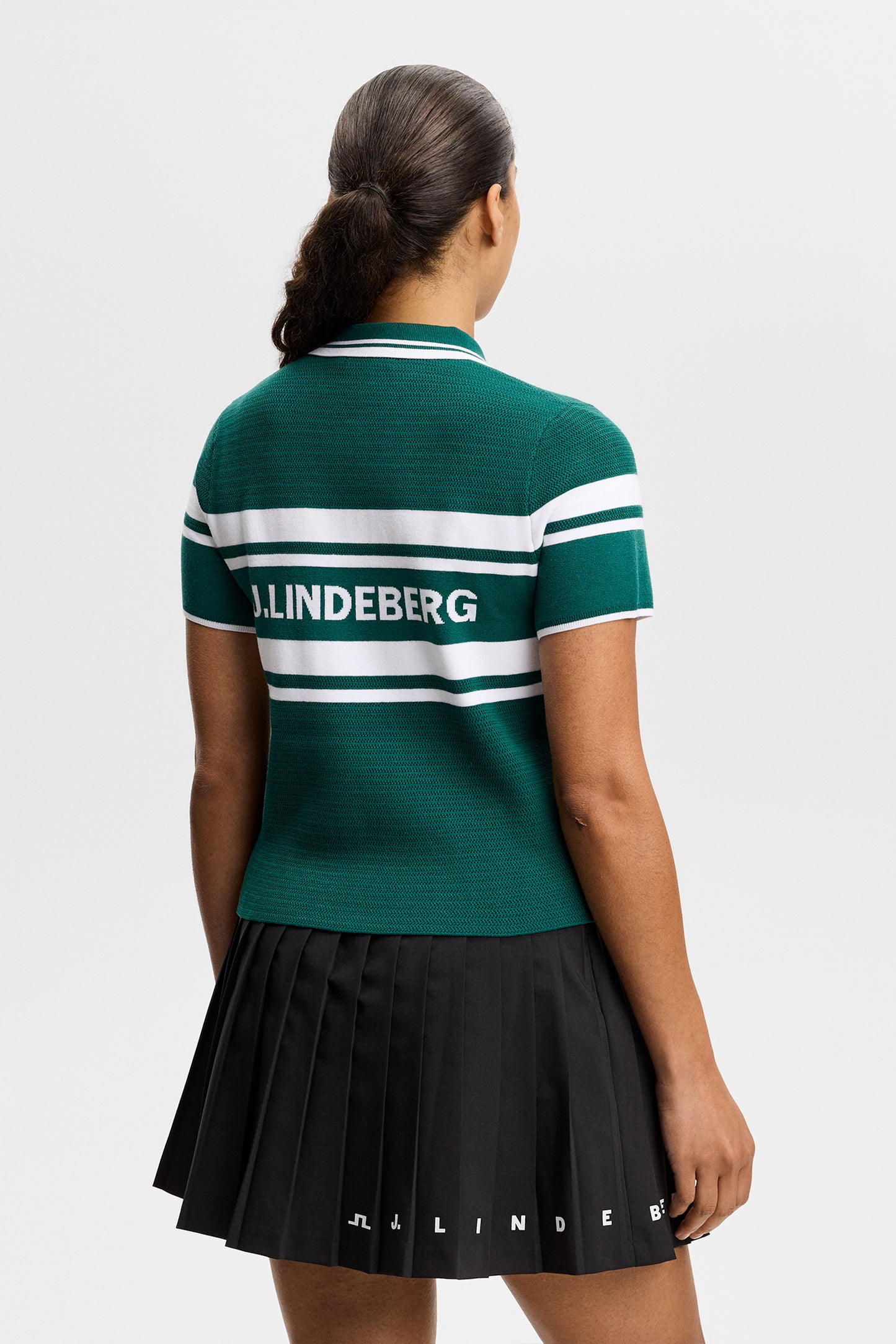 Athena Knit Polo in Forest Biome by J.Lindeberg