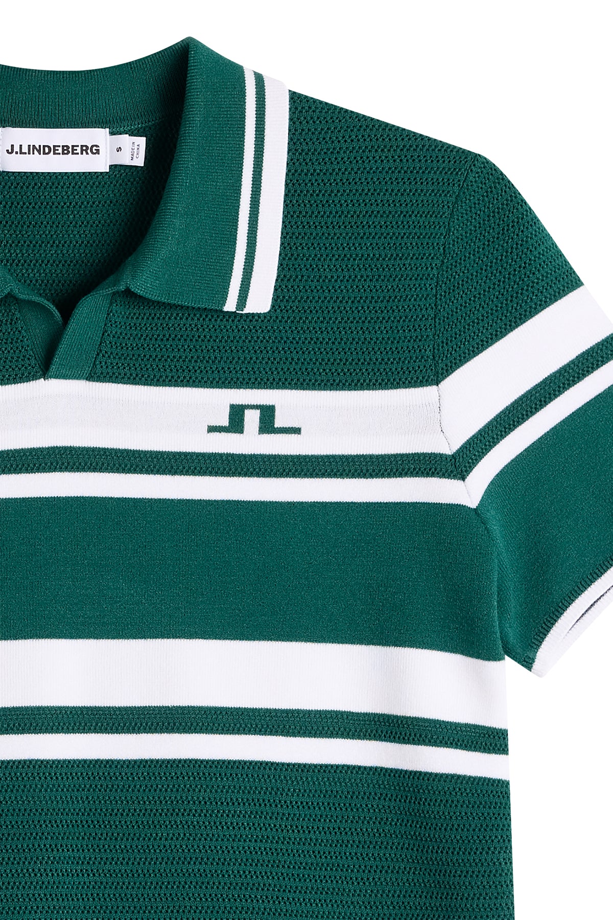 Athena Knit Polo in Forest Biome by J.Lindeberg