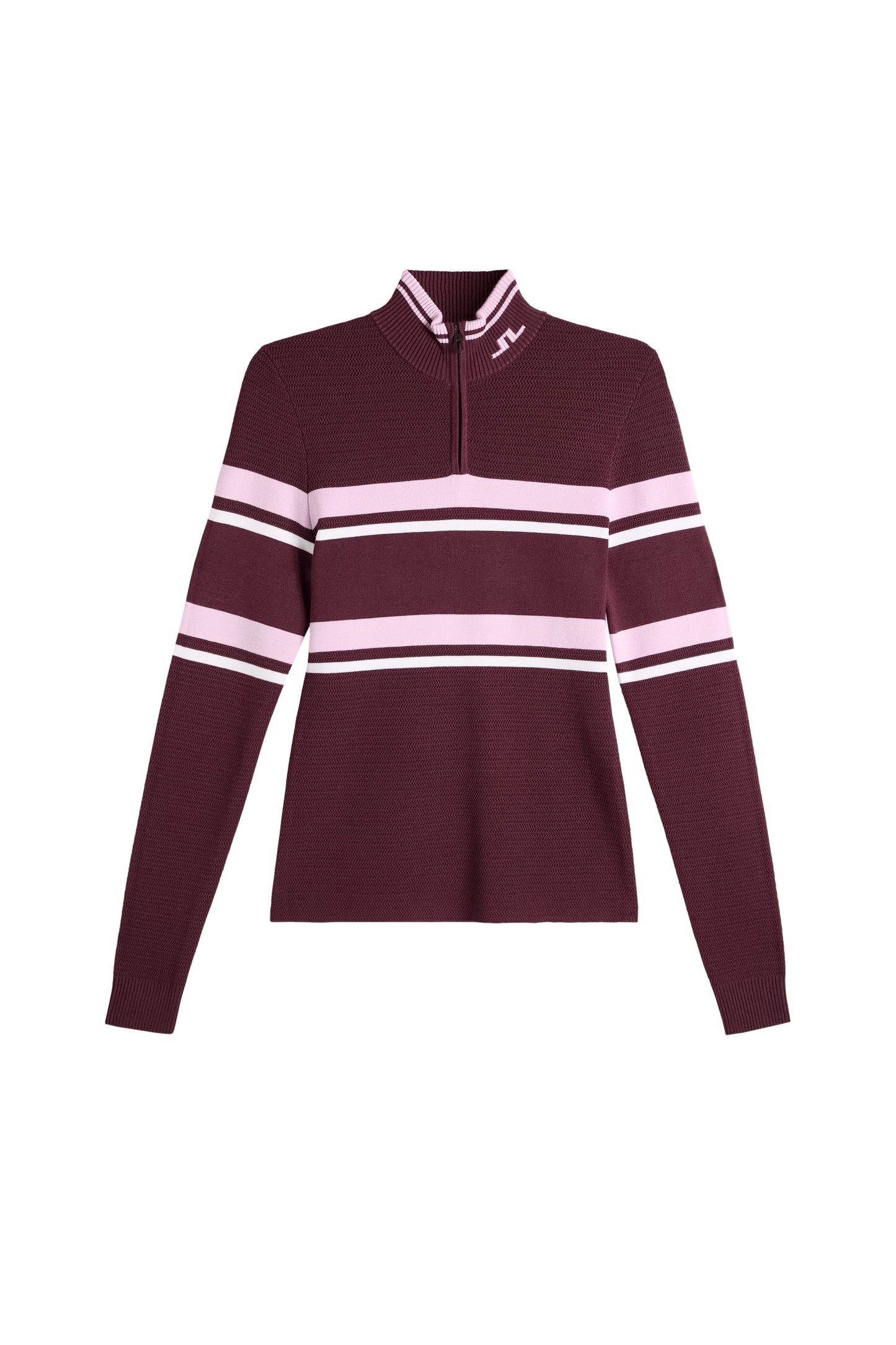 Ariadne Knit Quarter Zip in Winetasting by J.Lindeberg