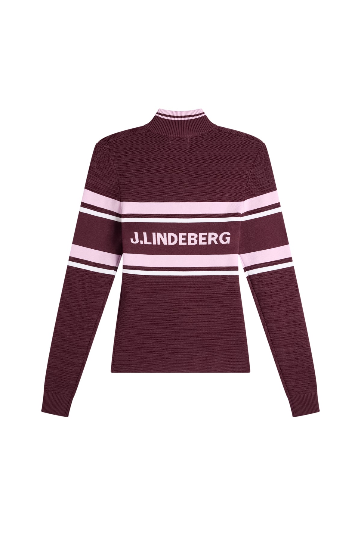 Ariadne Knit Quarter Zip in Winetasting by J.Lindeberg