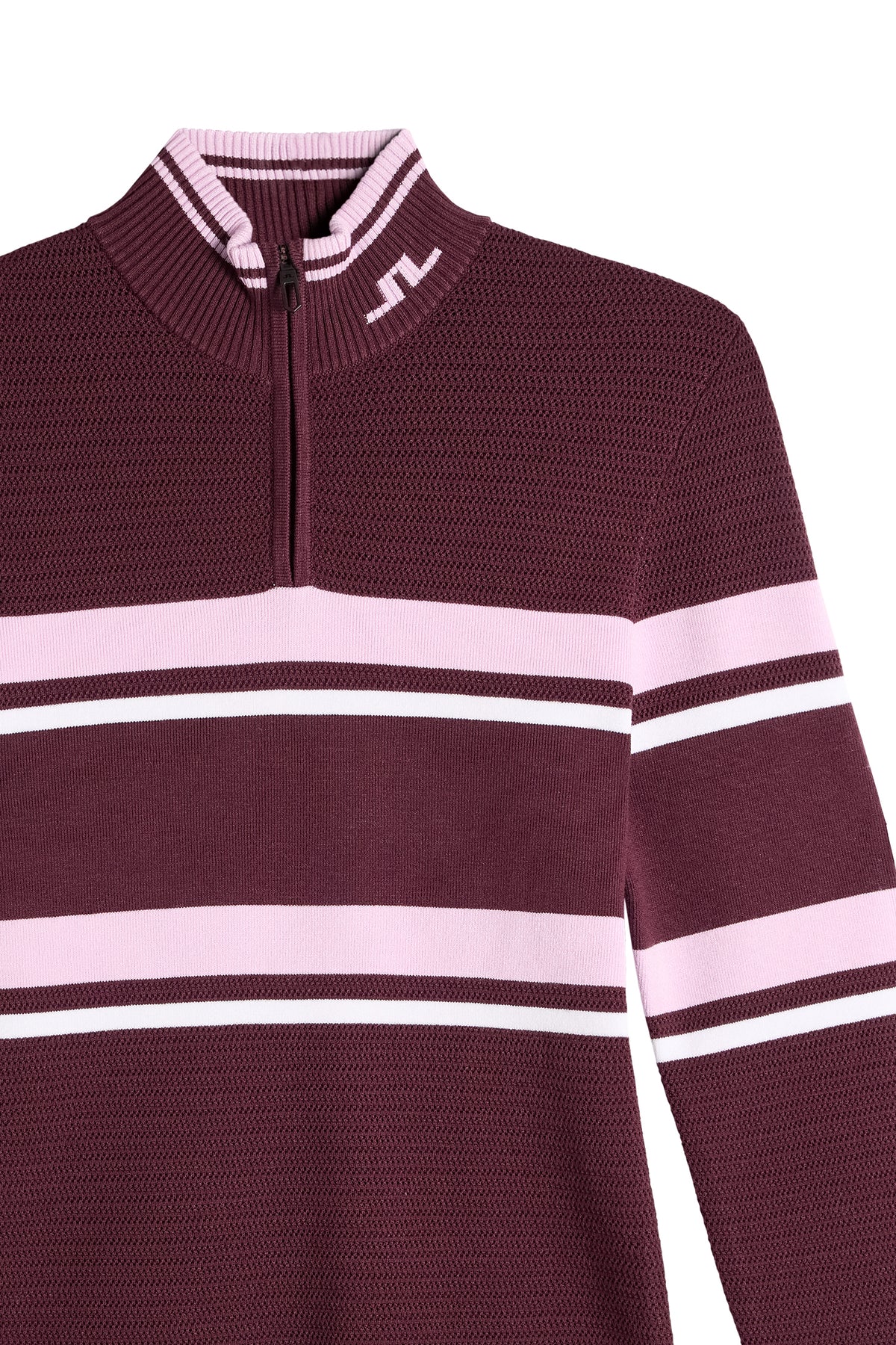 Ariadne Knit Quarter Zip in Winetasting by J.Lindeberg