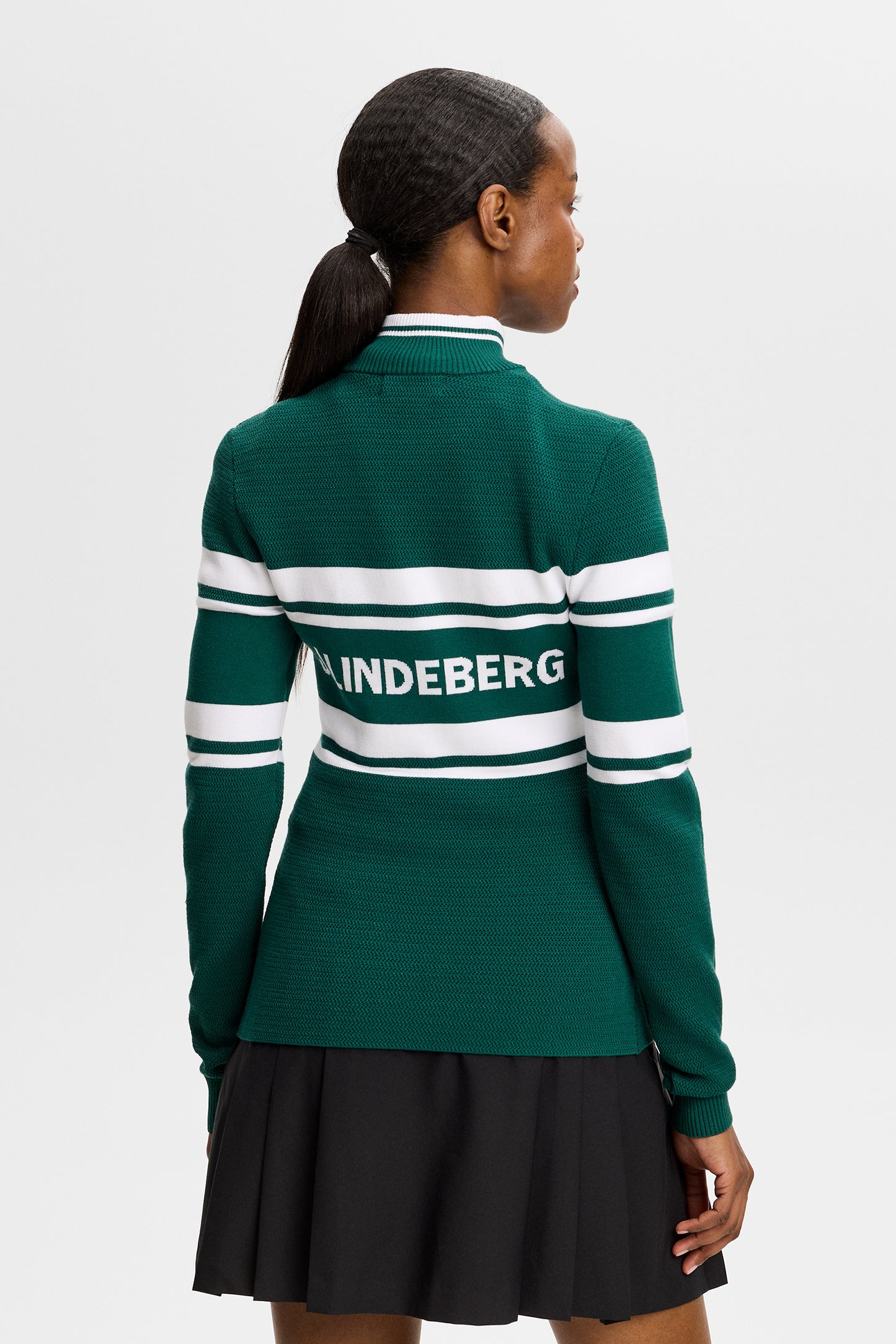 Ariadne Knit Quarter Zip in Forest Biome by J.Lindeberg