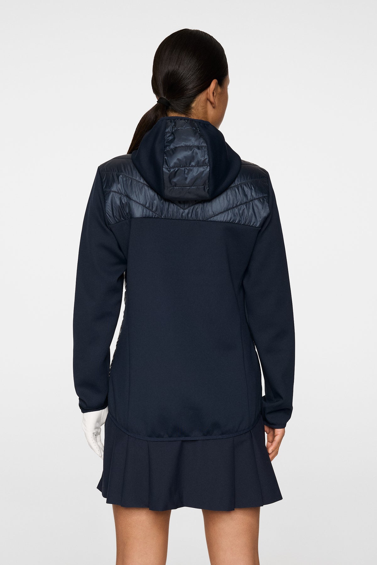 Madde Quilt Hybrid Hood in JL Navy by J.Lindeberg