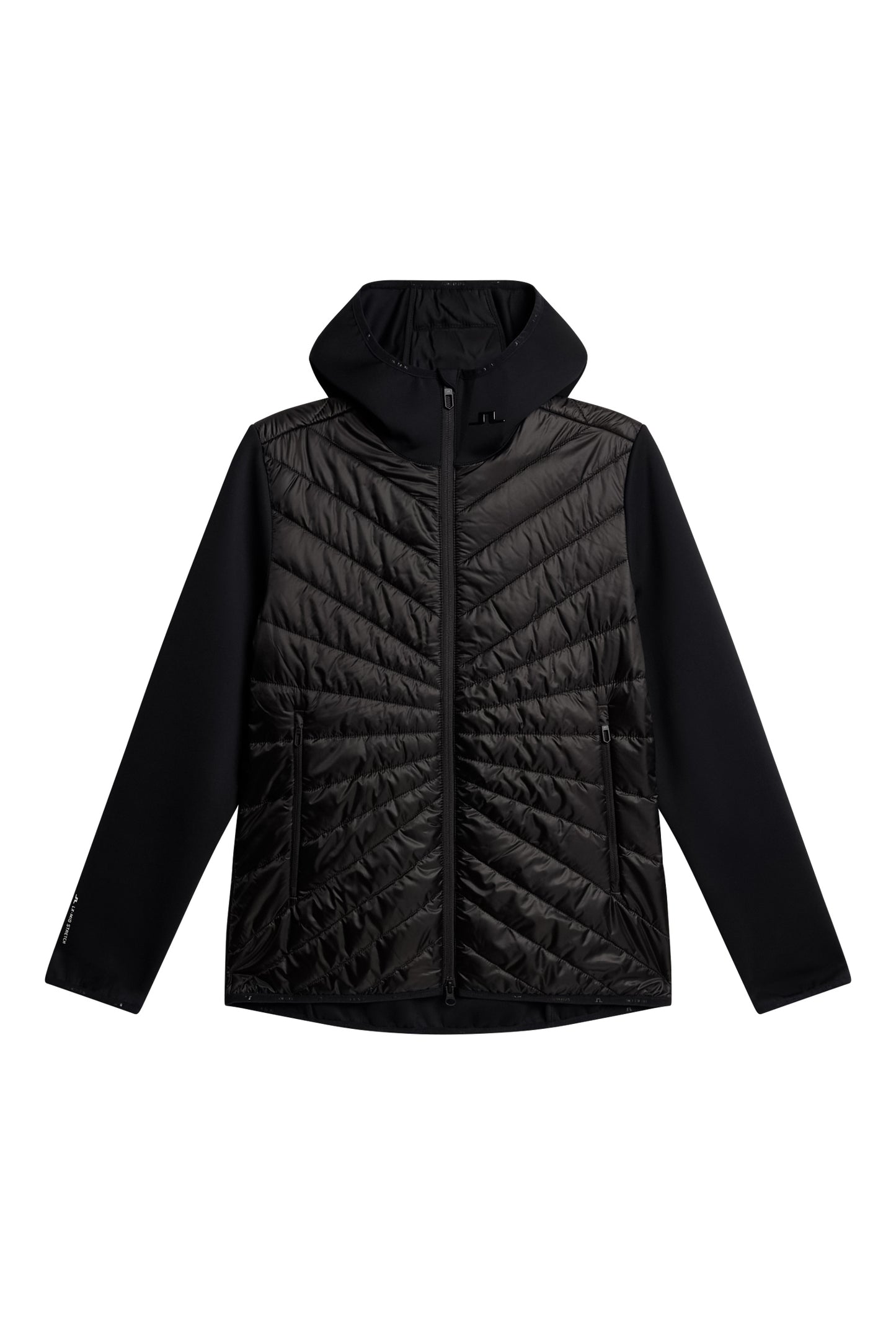 Madde Quilt Hybrid Hood in Black by J.Lindeberg