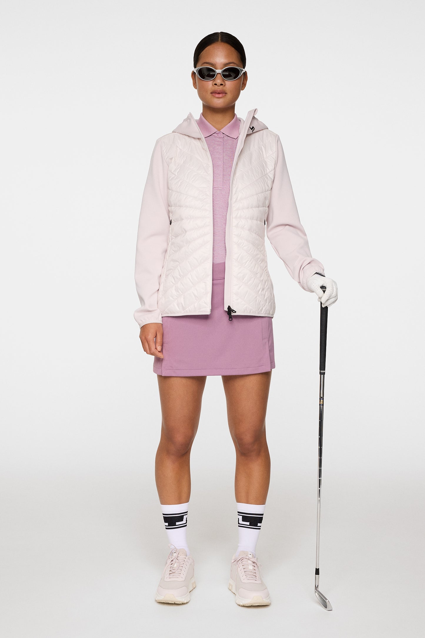 Madde Quilt Hybrid Hood in Grey Lilac by J.Lindeberg