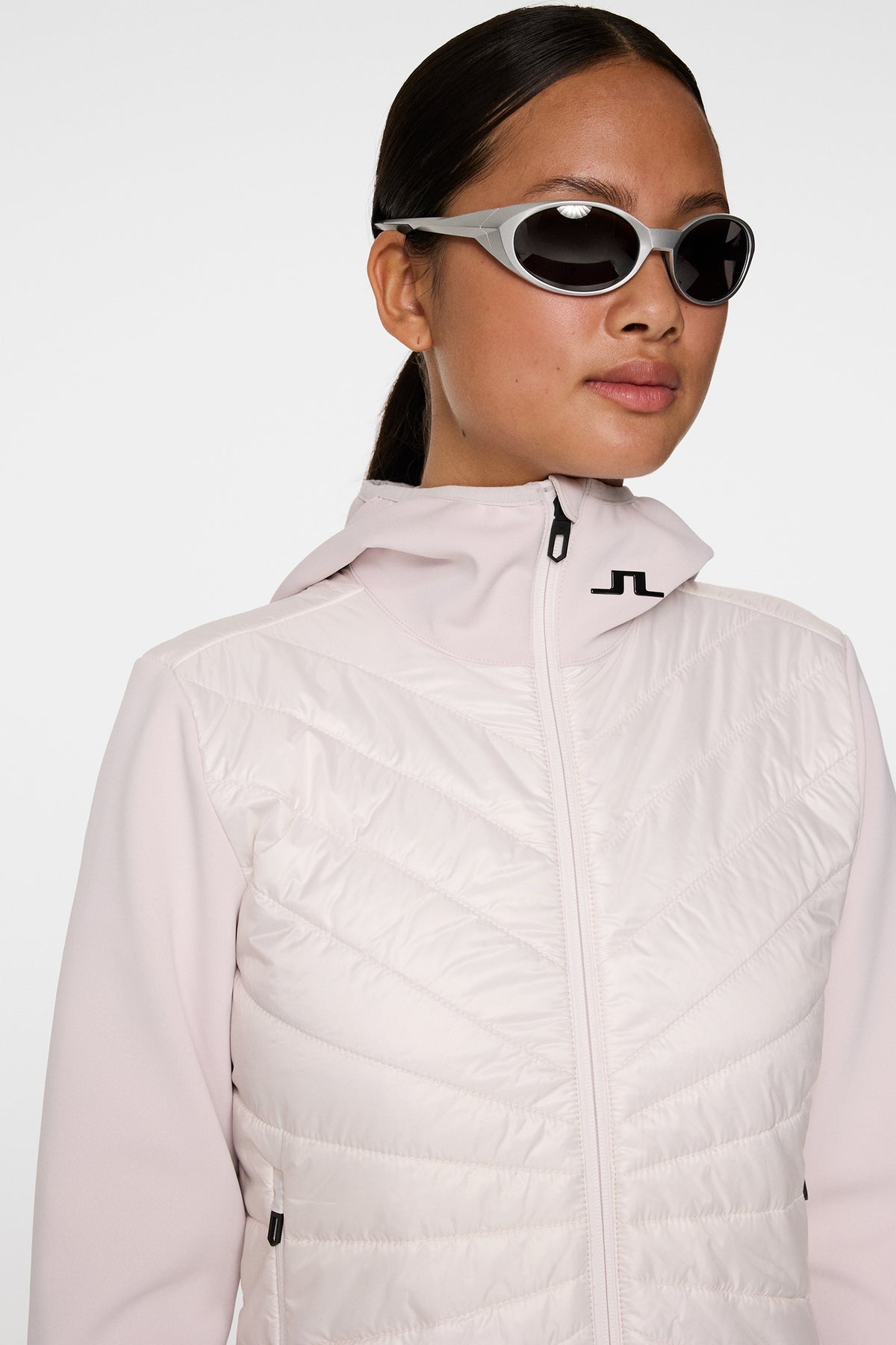 Madde Quilt Hybrid Hood in Grey Lilac by J.Lindeberg