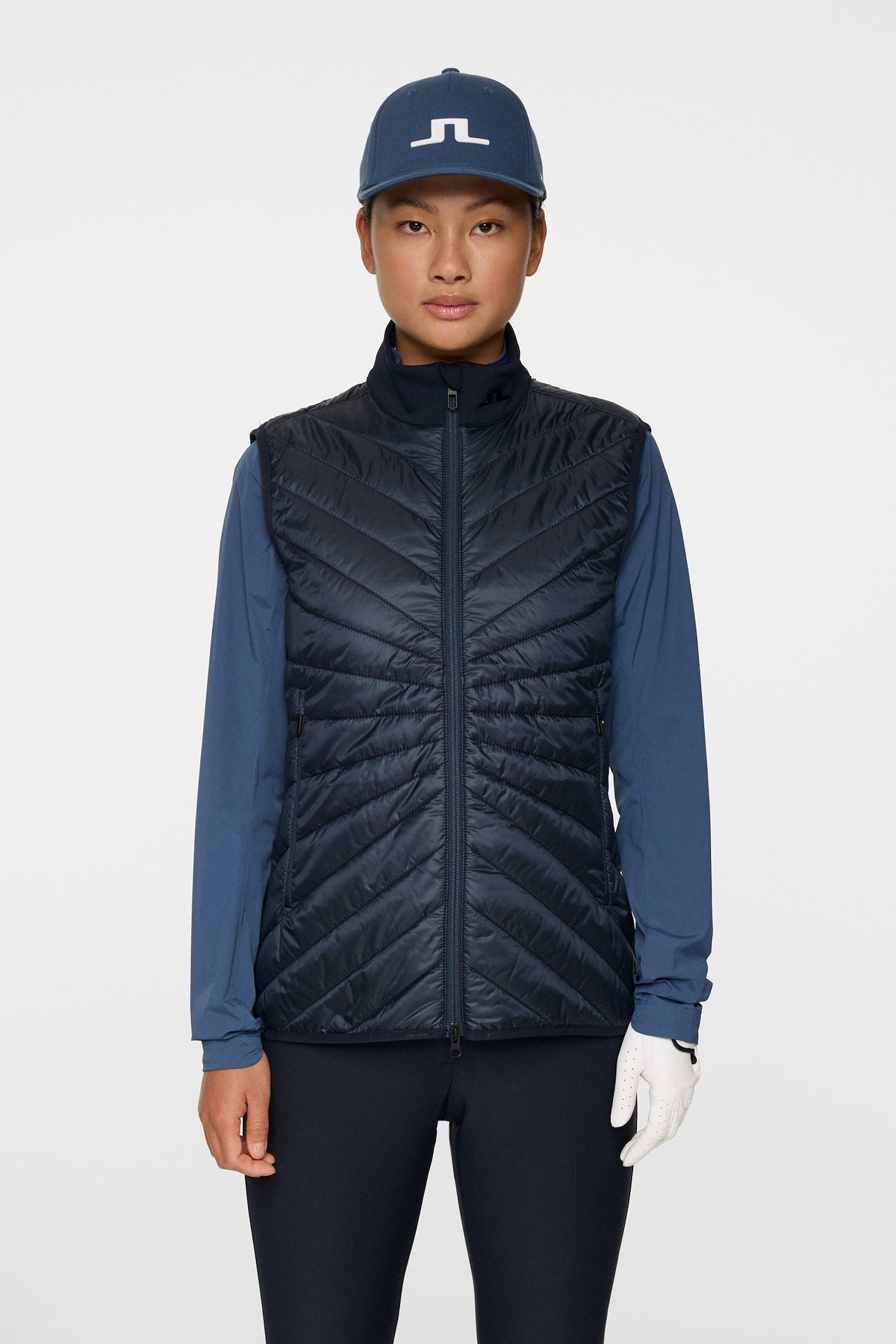 Madde Quilt Hybrid Vest in JL Navy by J.Lindeberg