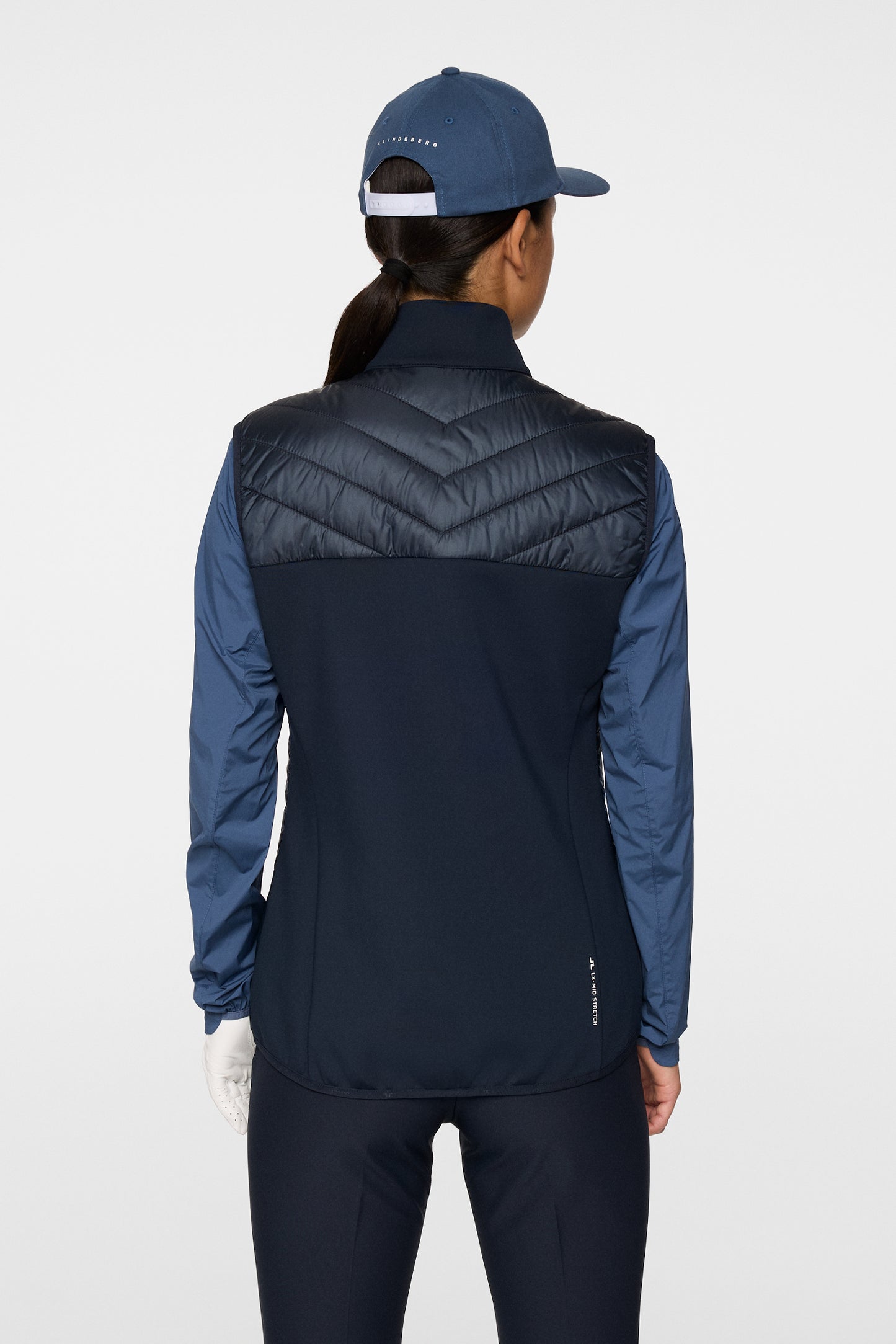 Madde Quilt Hybrid Vest in JL Navy by J.Lindeberg