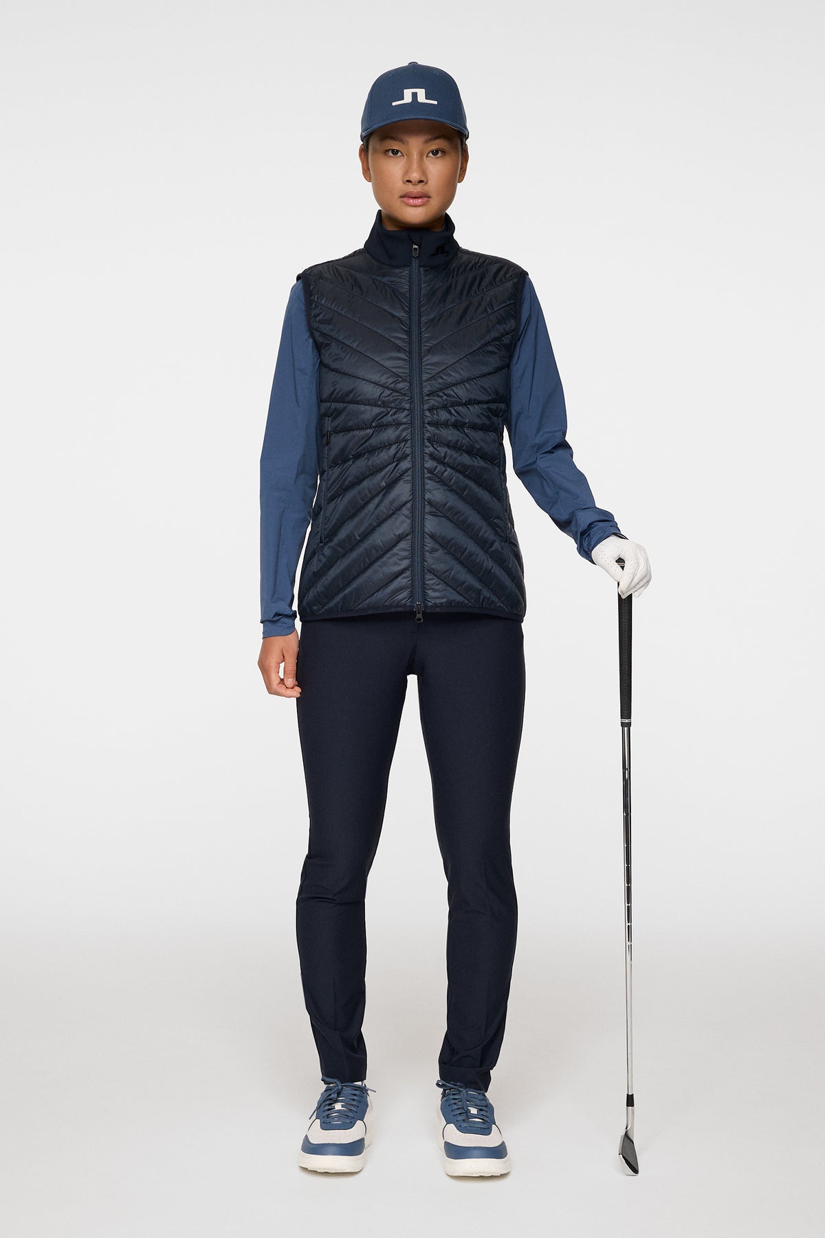 Madde Quilt Hybrid Vest in JL Navy by J.Lindeberg