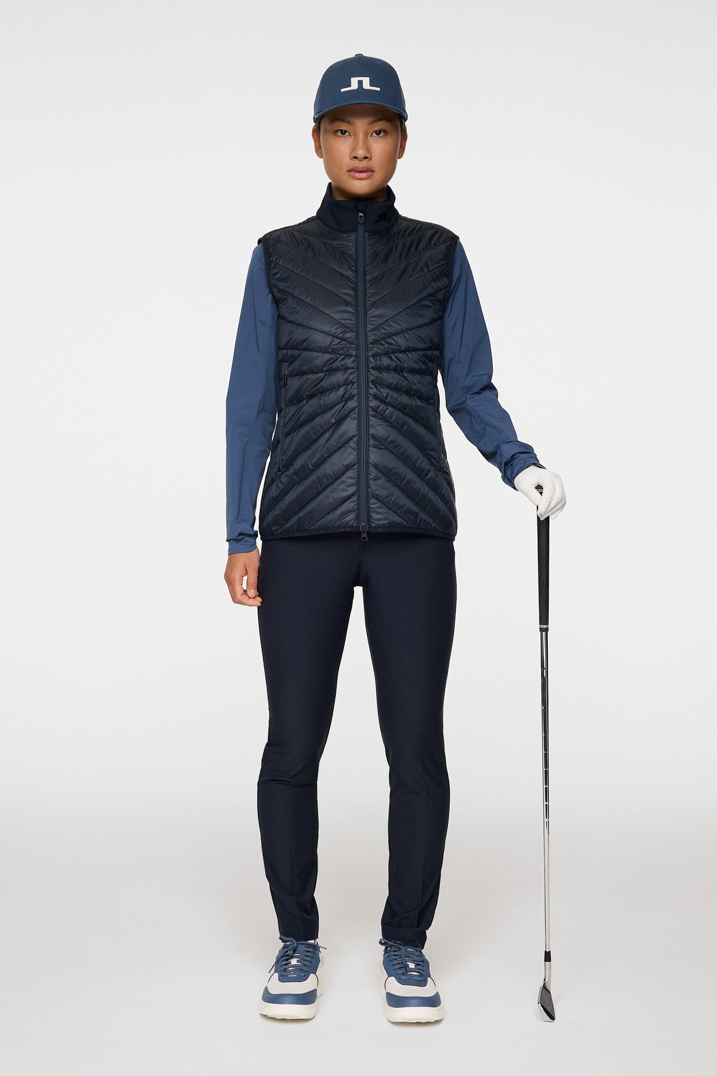 Madde Quilt Hybrid Vest in JL Navy by J.Lindeberg