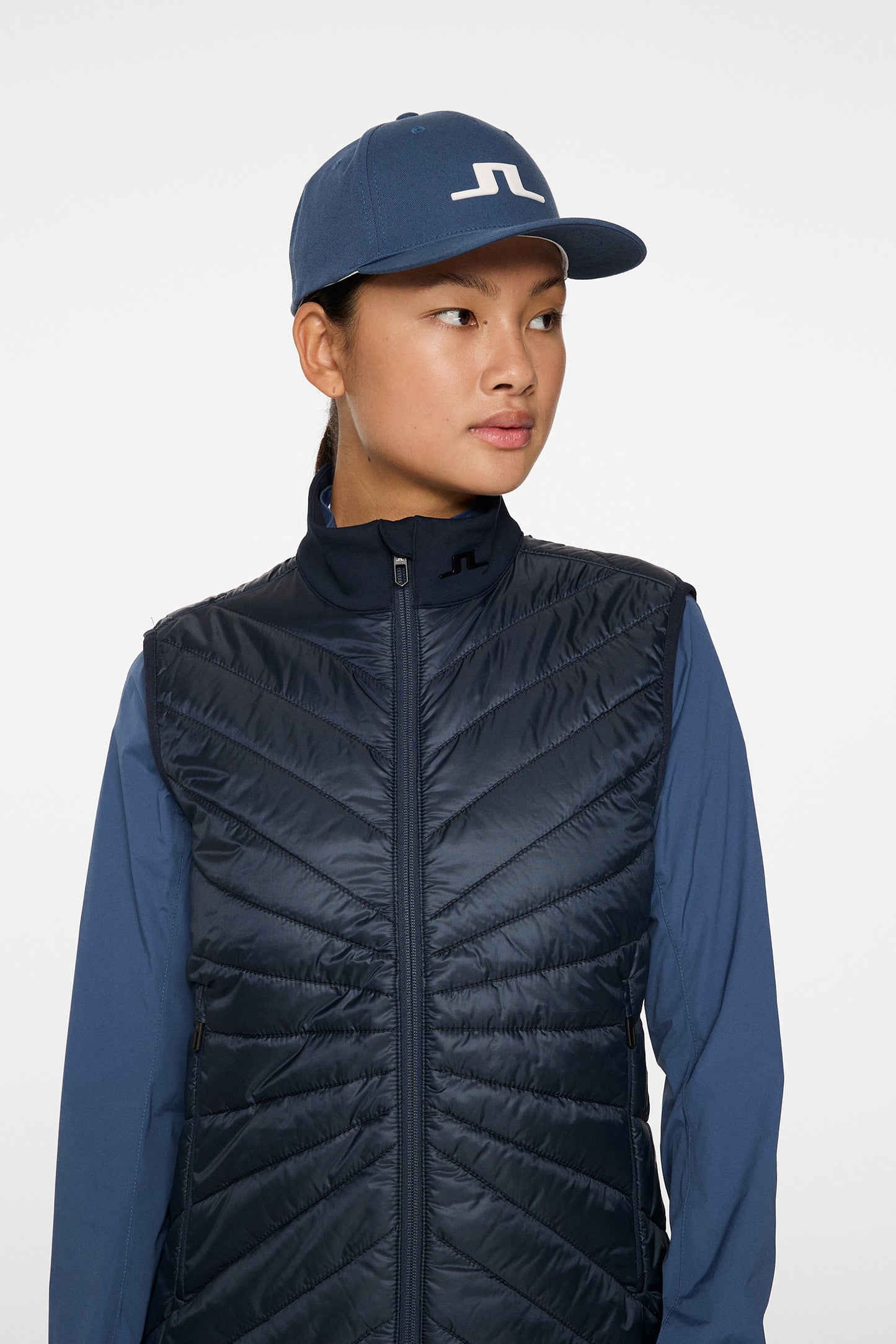 Madde Quilt Hybrid Vest in JL Navy by J.Lindeberg