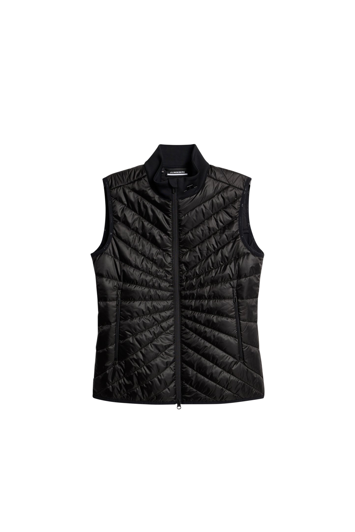 Madde Quilt Hybrid Vest in Black by J.Lindeberg