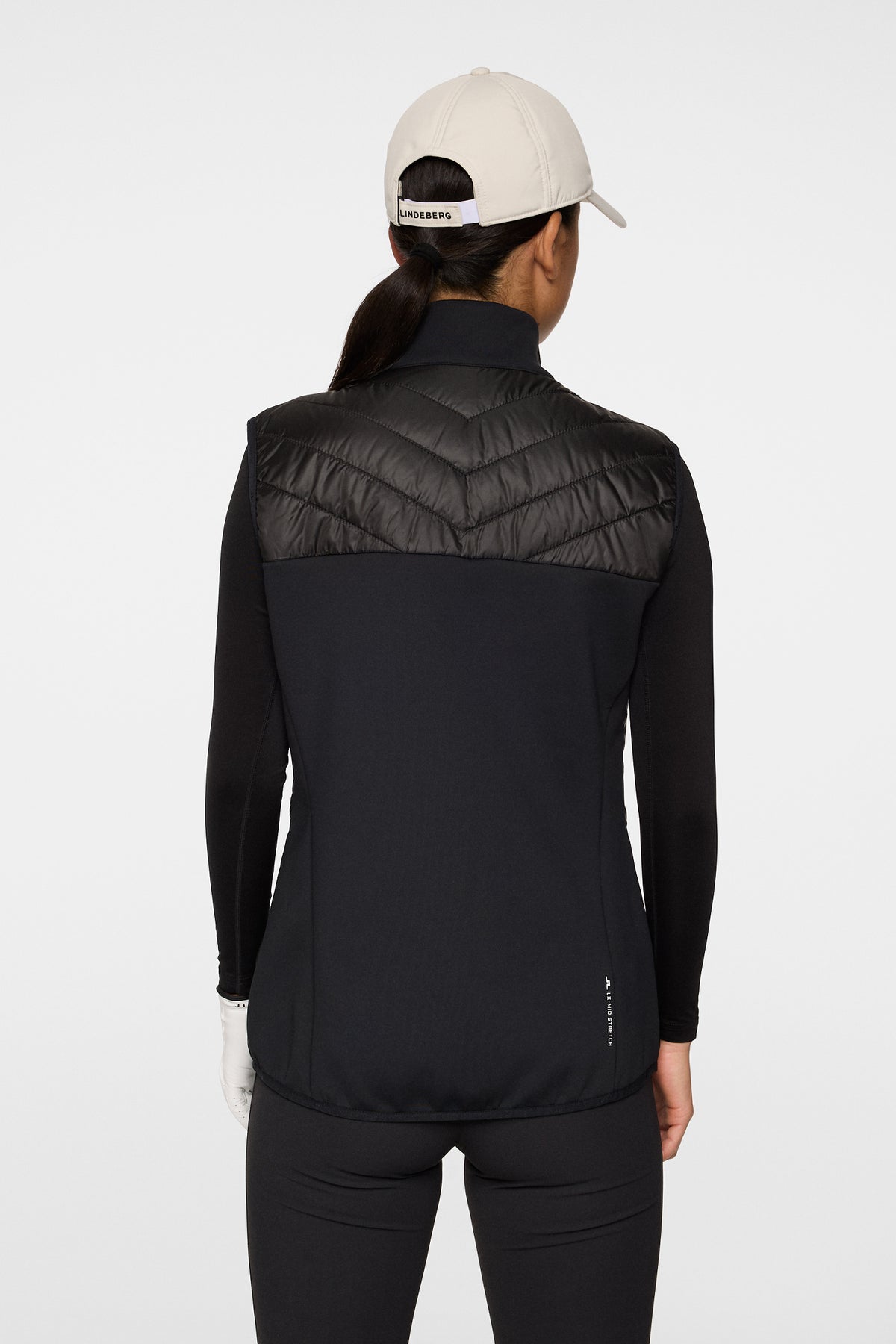 Madde Quilt Hybrid Vest in Black by J.Lindeberg
