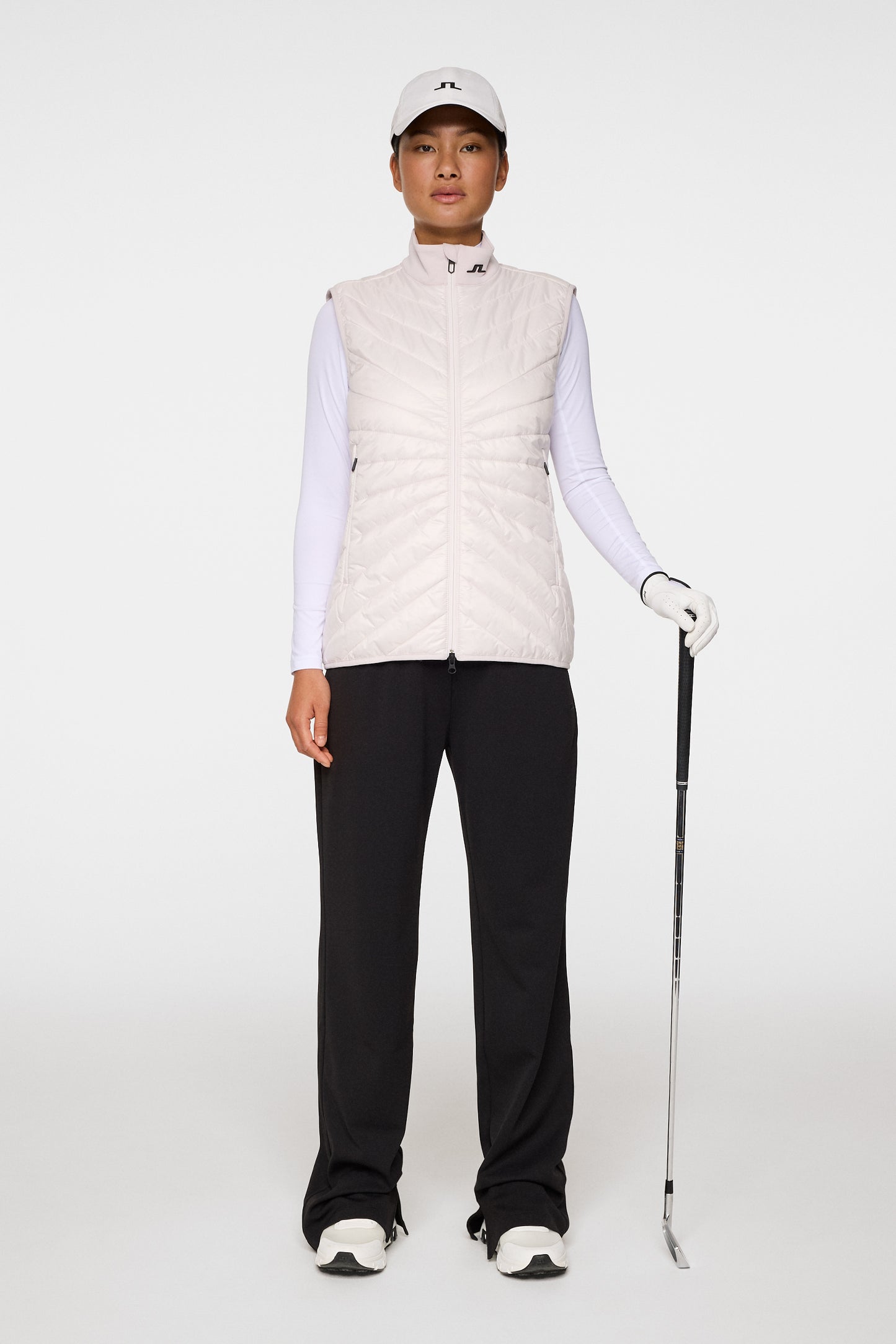 Madde Quilt Hybrid Vest in Grey Lilac by J.Lindeberg